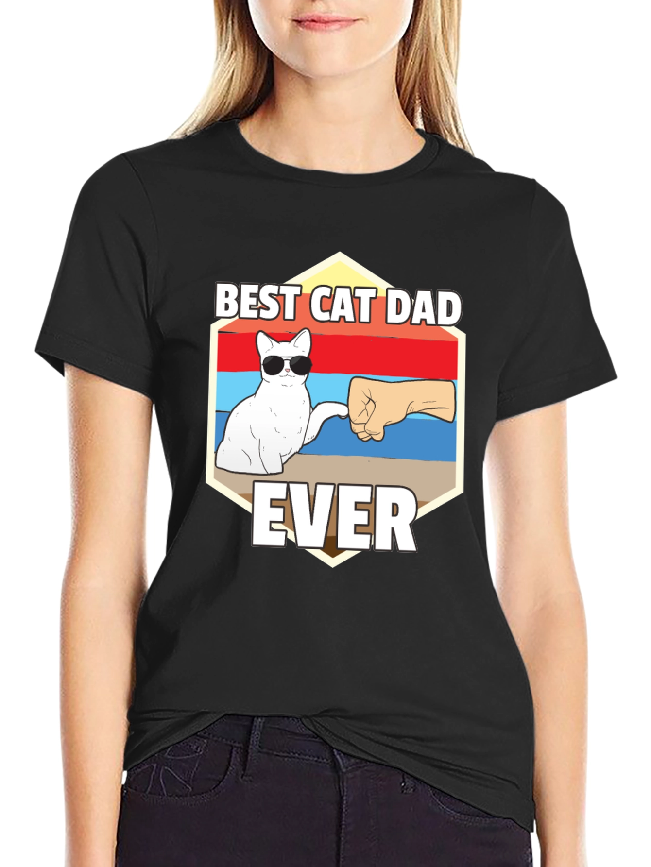 Best Cat Dad Ever Graphic T-Shirt