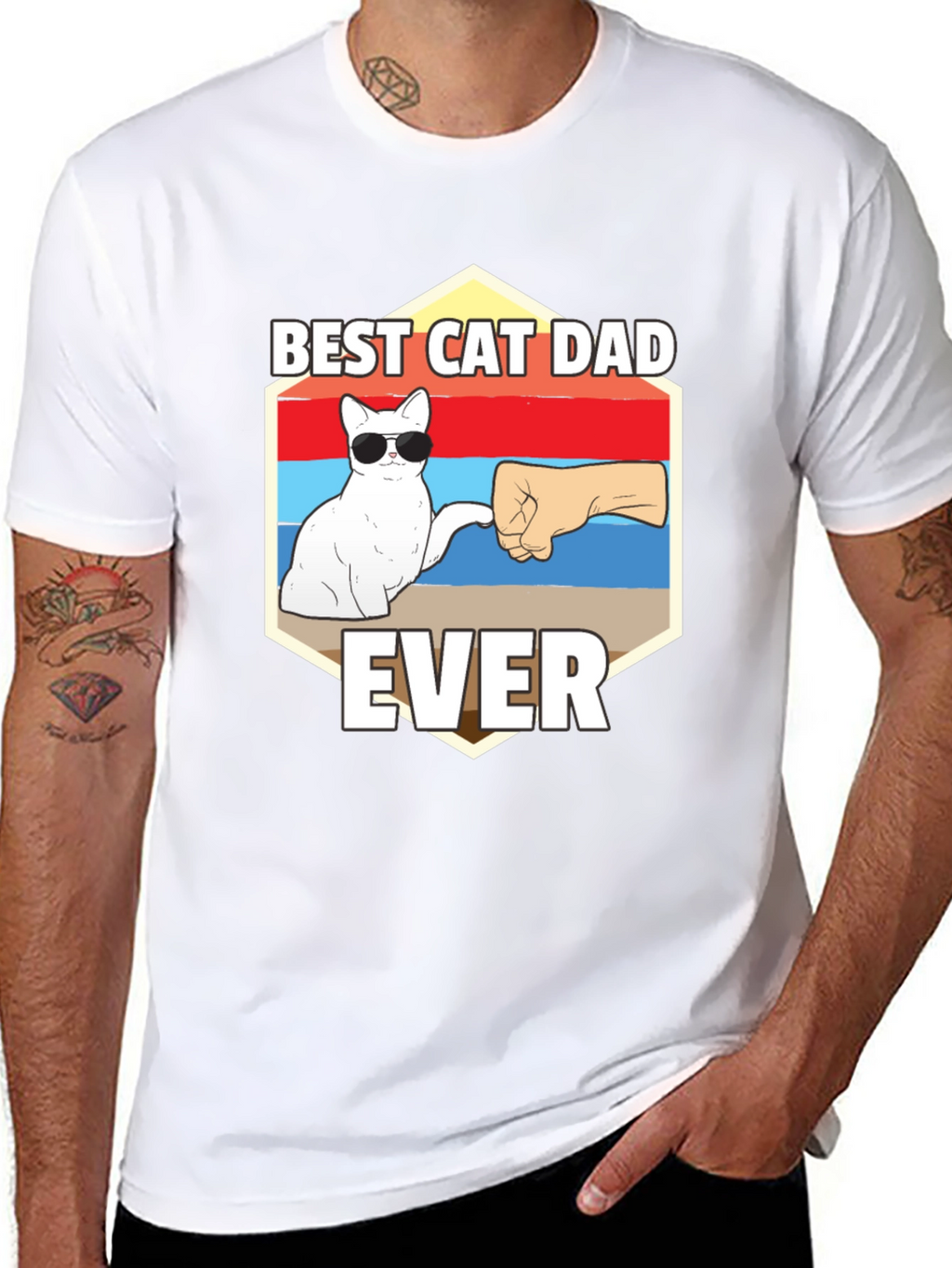 Best Cat Dad Ever Graphic T-Shirt