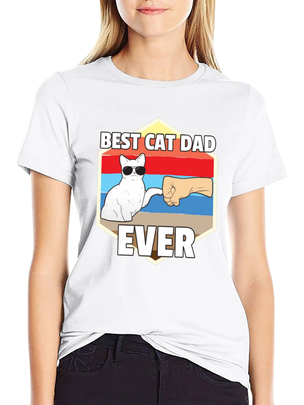 Best Cat Dad Ever Graphic T-Shirt