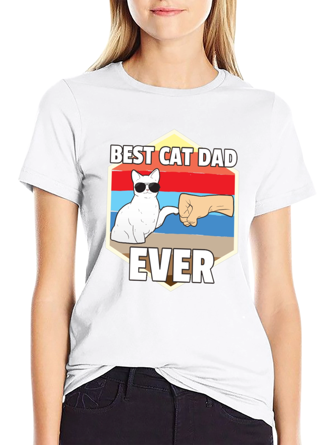 Best Cat Dad Ever Graphic T-Shirt