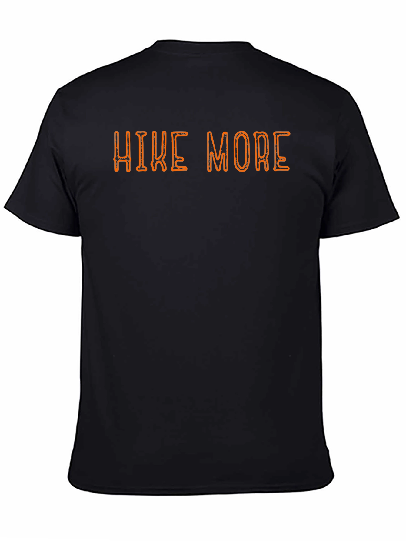 Hike More Black Cotton Graphic Tee