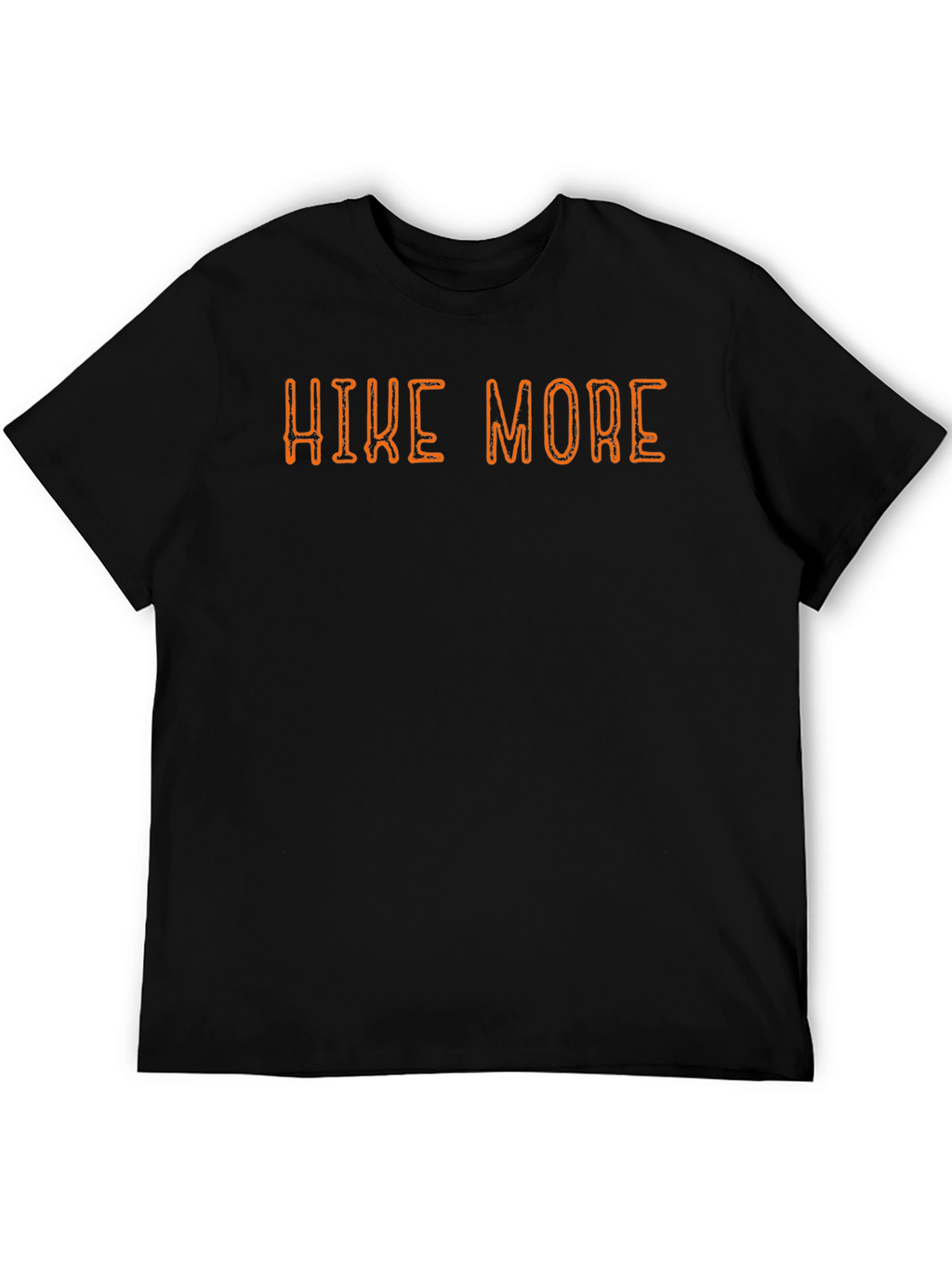 Hike More Black Cotton Graphic Tee