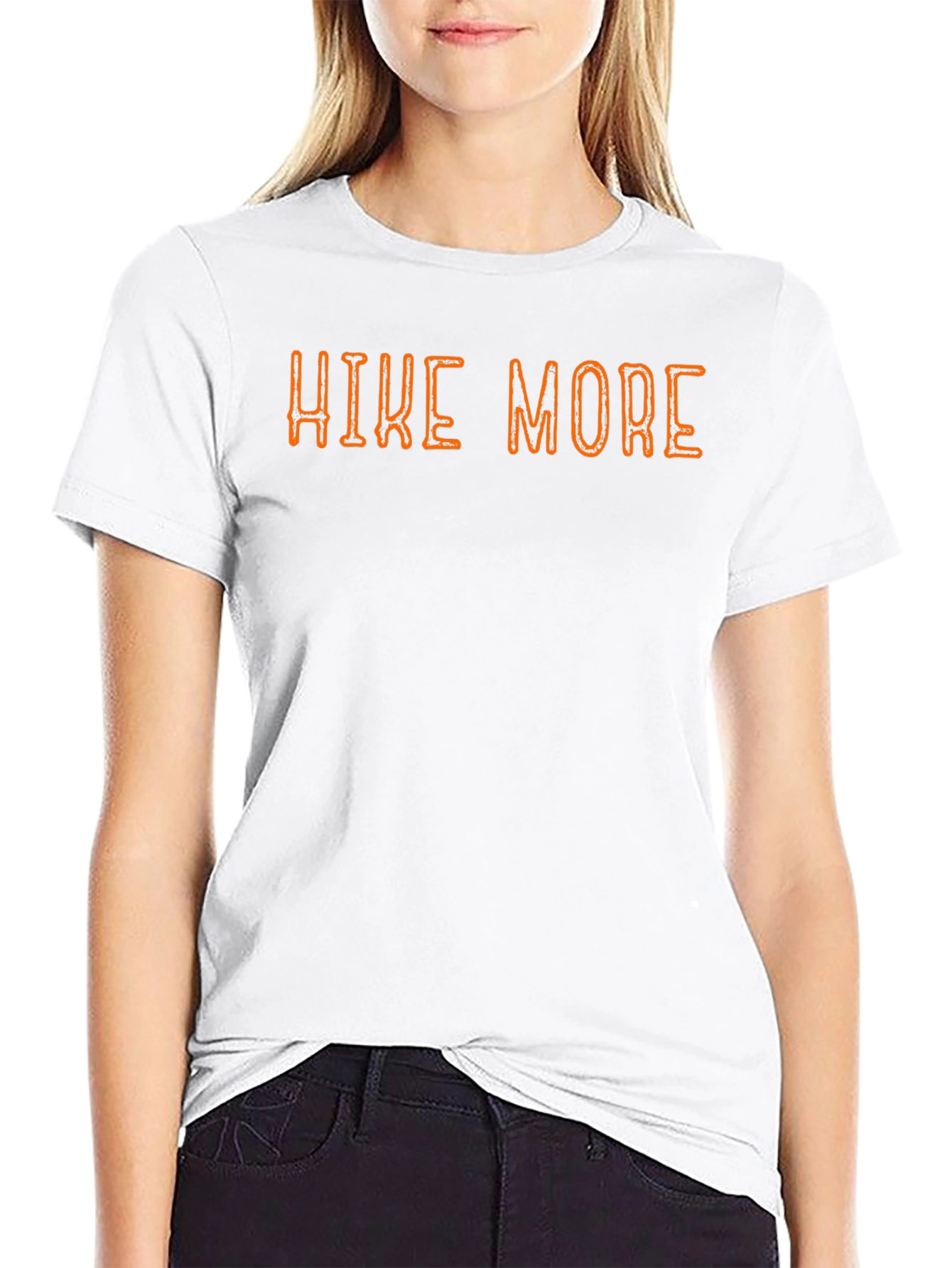 Hike More Black Cotton Graphic Tee