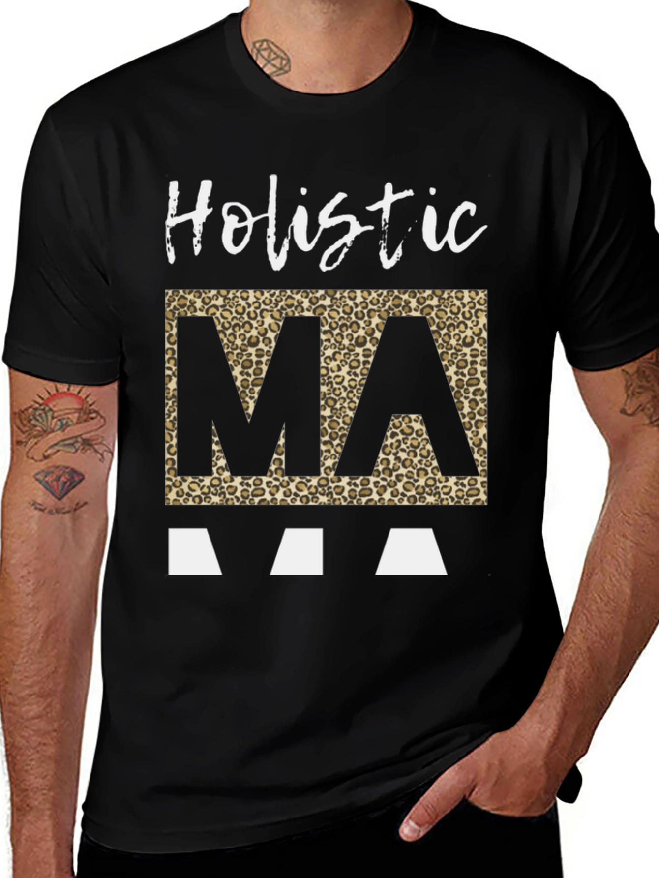 Holistic Mama Leopard Print Graphic Tee
