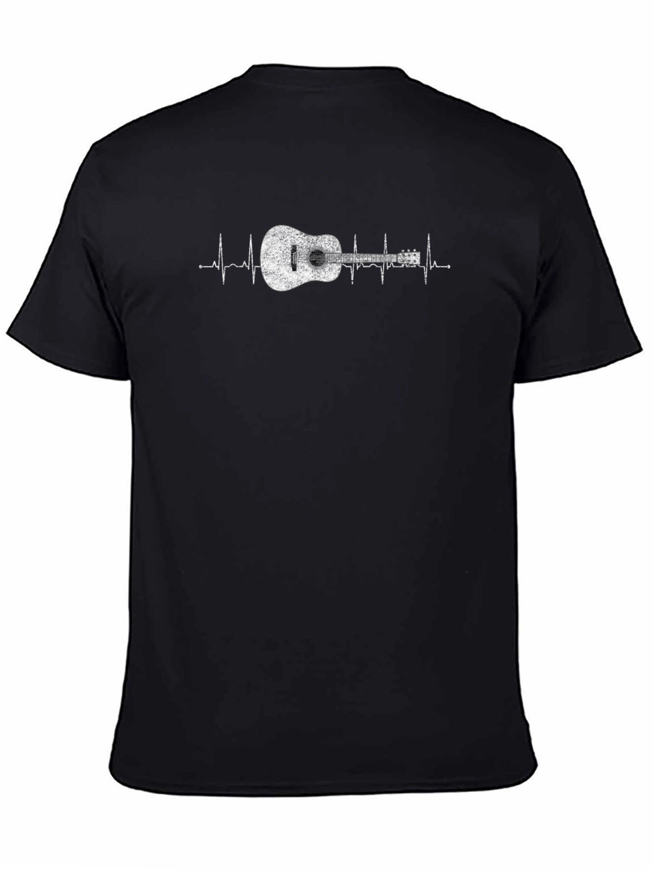 Guitar Heartbeat Graphic Tee - Musicians Black T-Shirt