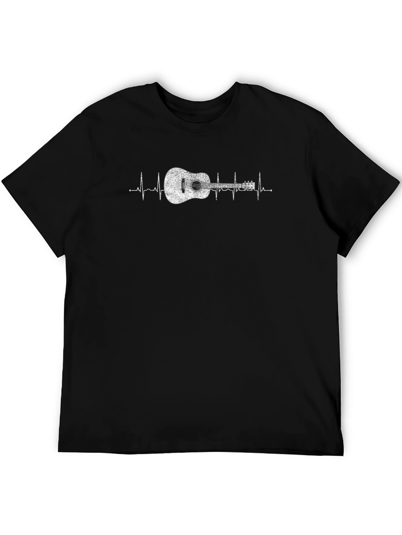 Guitar Heartbeat Graphic Tee - Musicians Black T-Shirt
