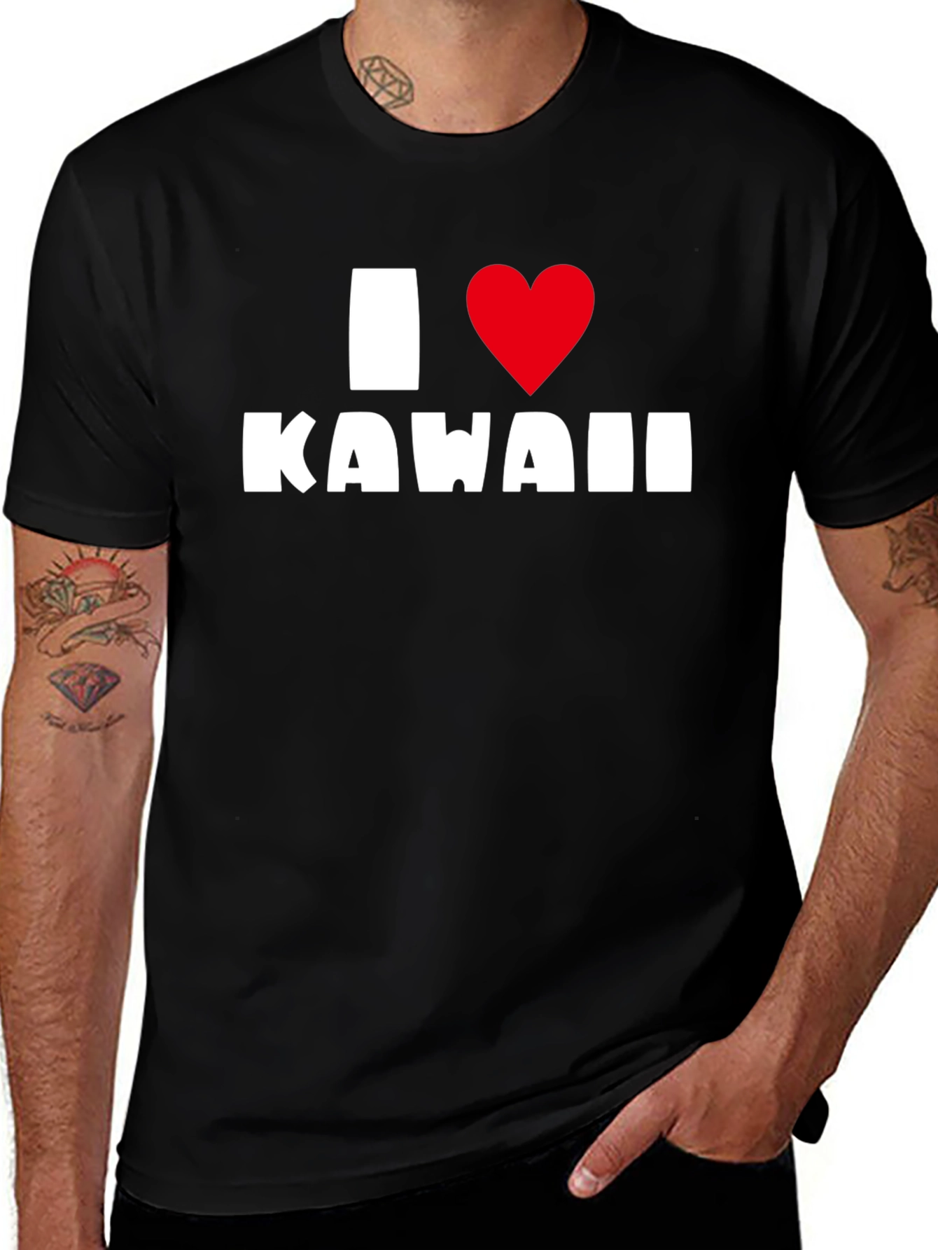 I Love Kawaii Black T-Shirt - Graphic Tee