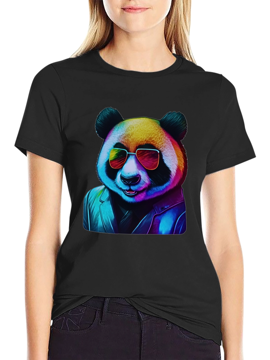 Cool Panda Graphic Tee - Black T-Shirt