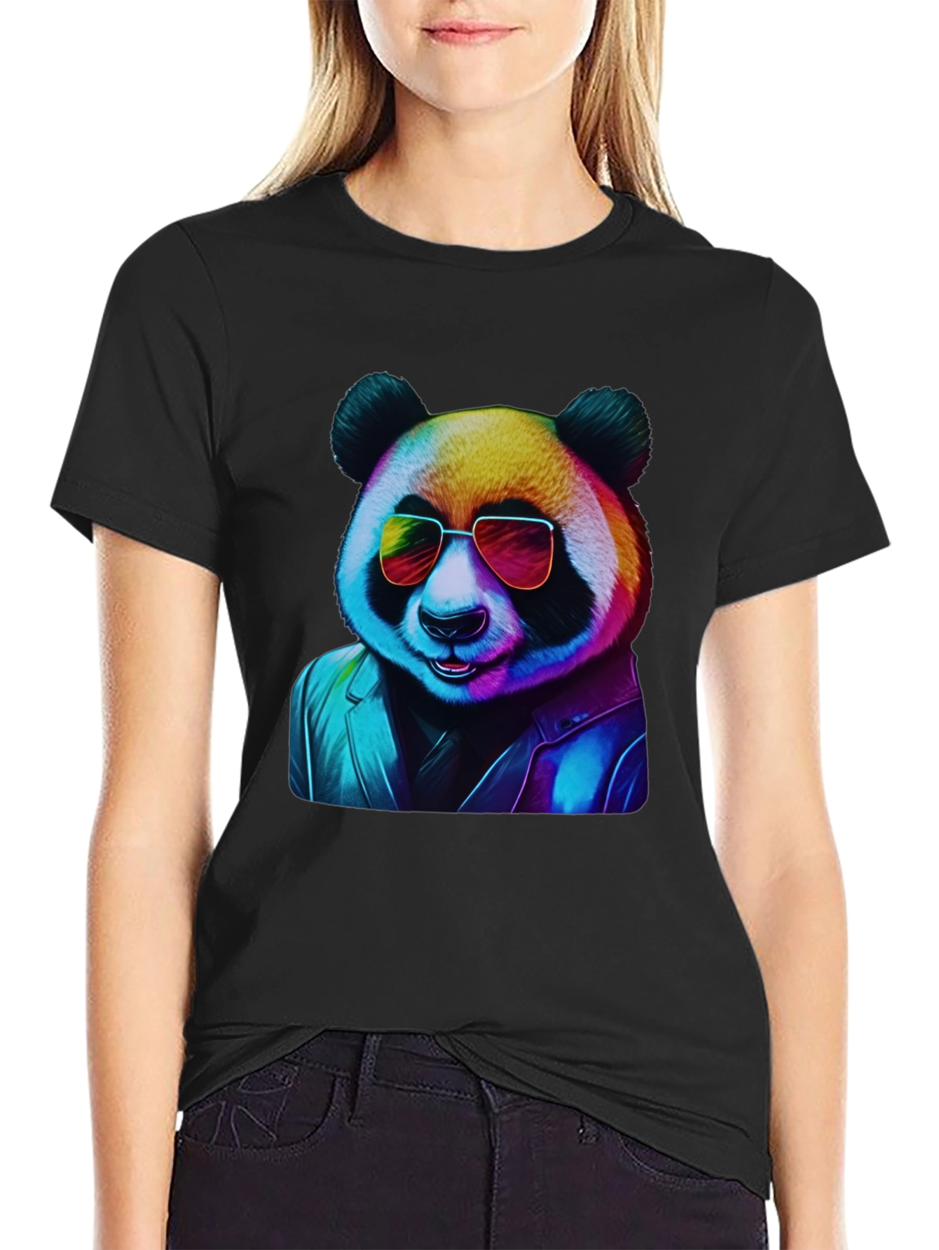 Cool Panda Graphic Tee - Black T-Shirt