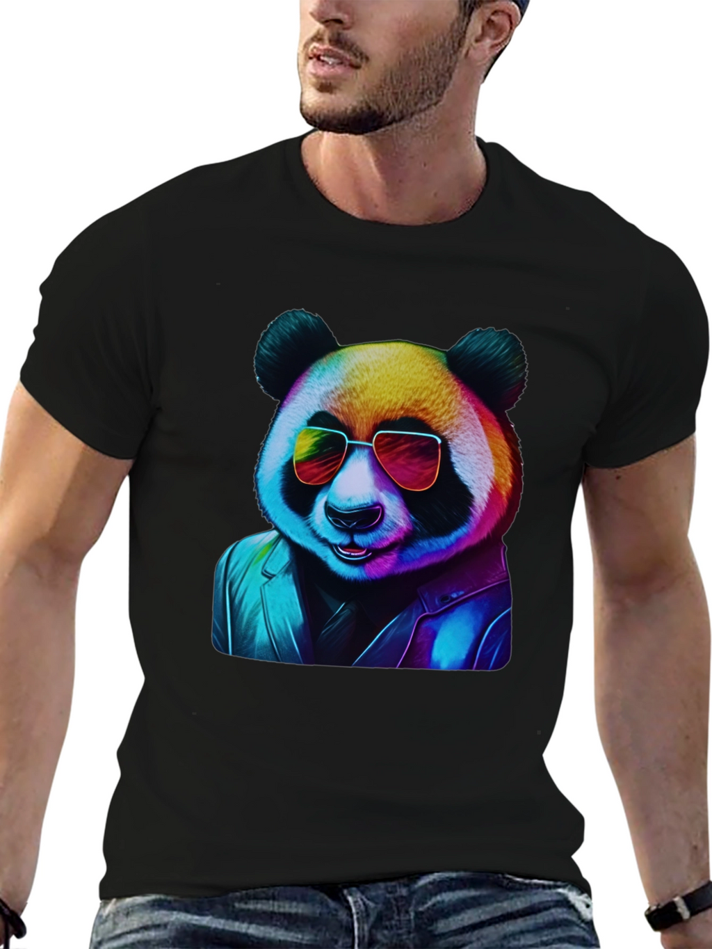 Cool Panda Graphic Tee - Black T-Shirt