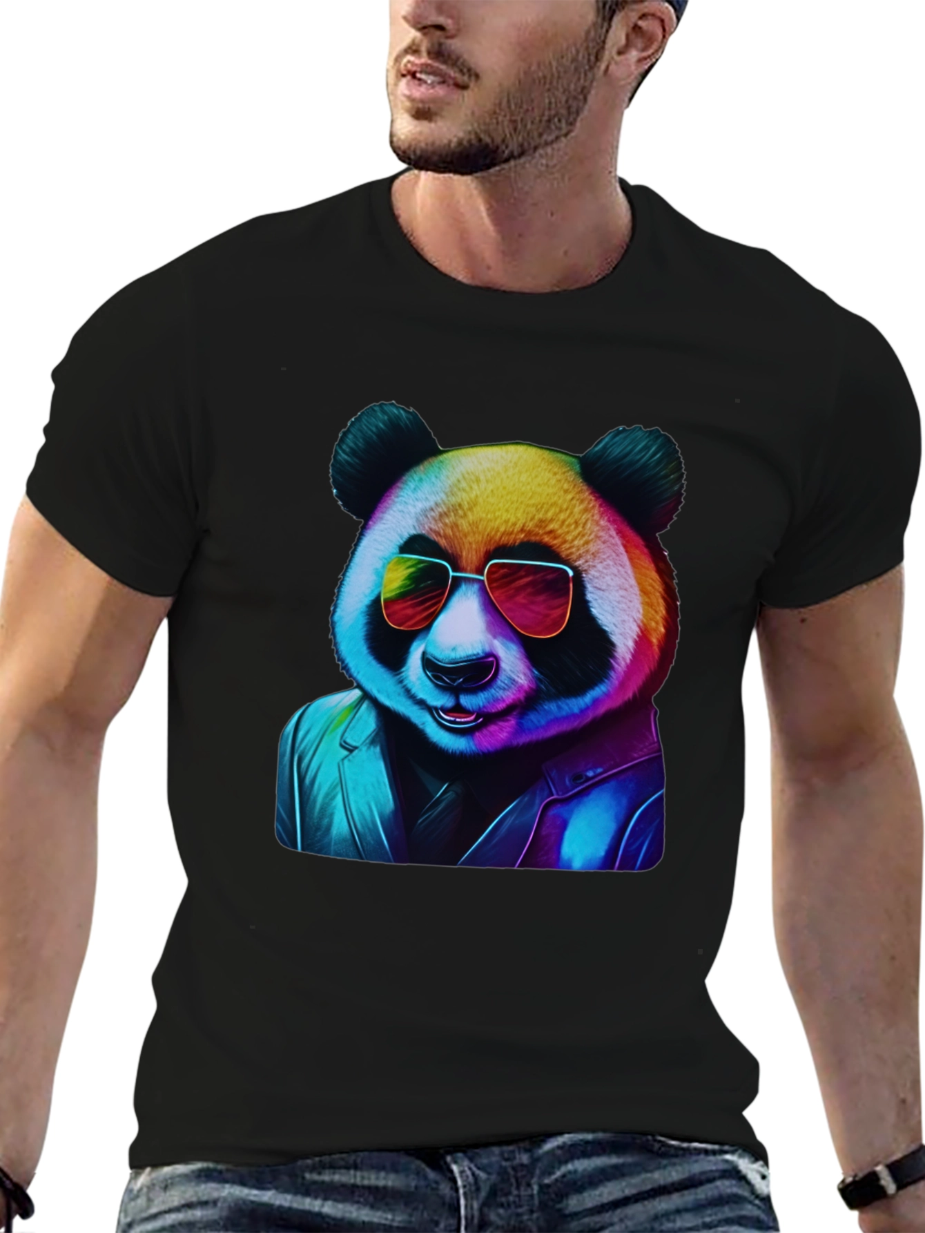 Cool Panda Graphic Tee - Black T-Shirt