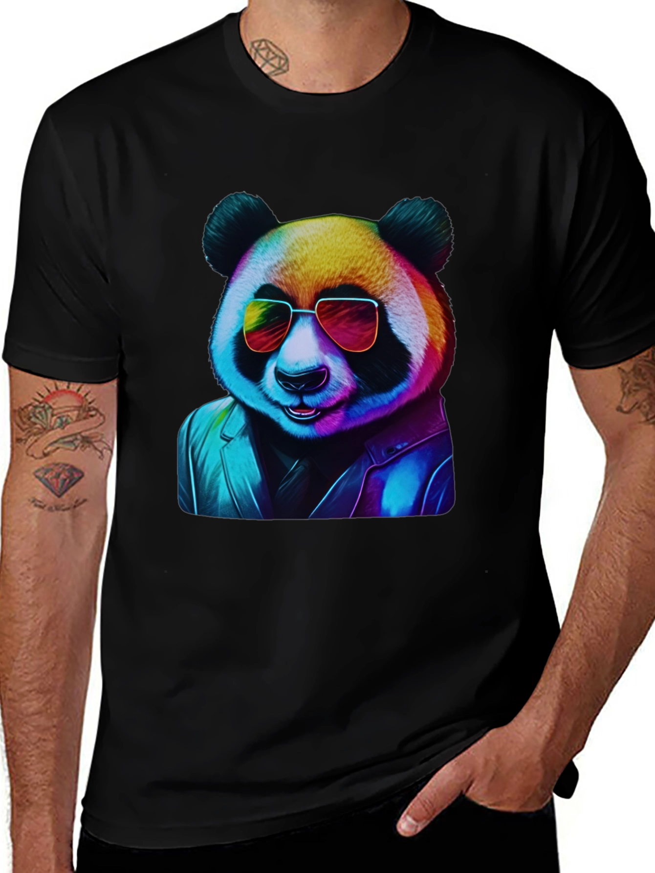 Cool Panda Graphic Tee - Black T-Shirt