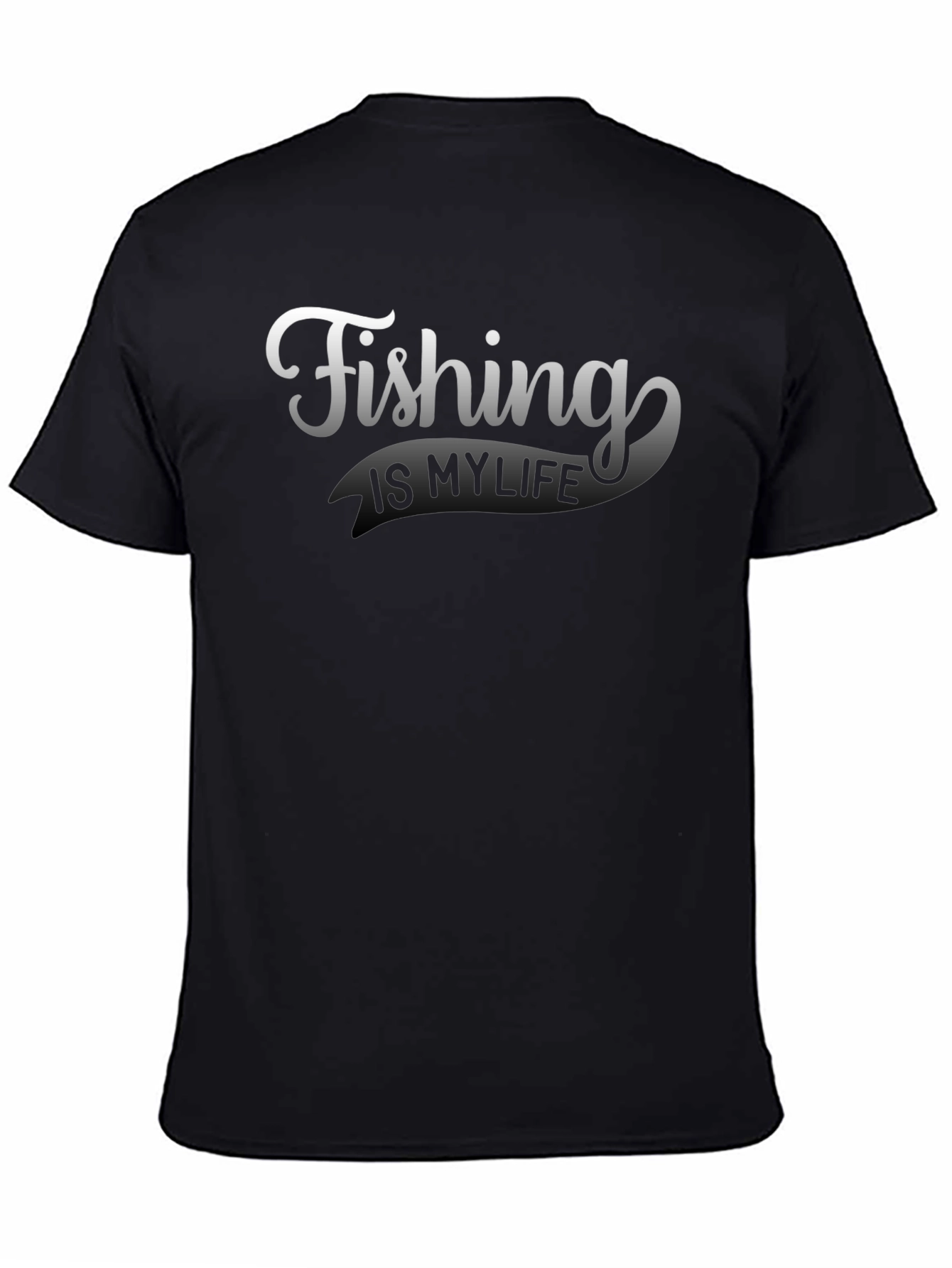Fishing Is My Life - Mens Black T-Shirt