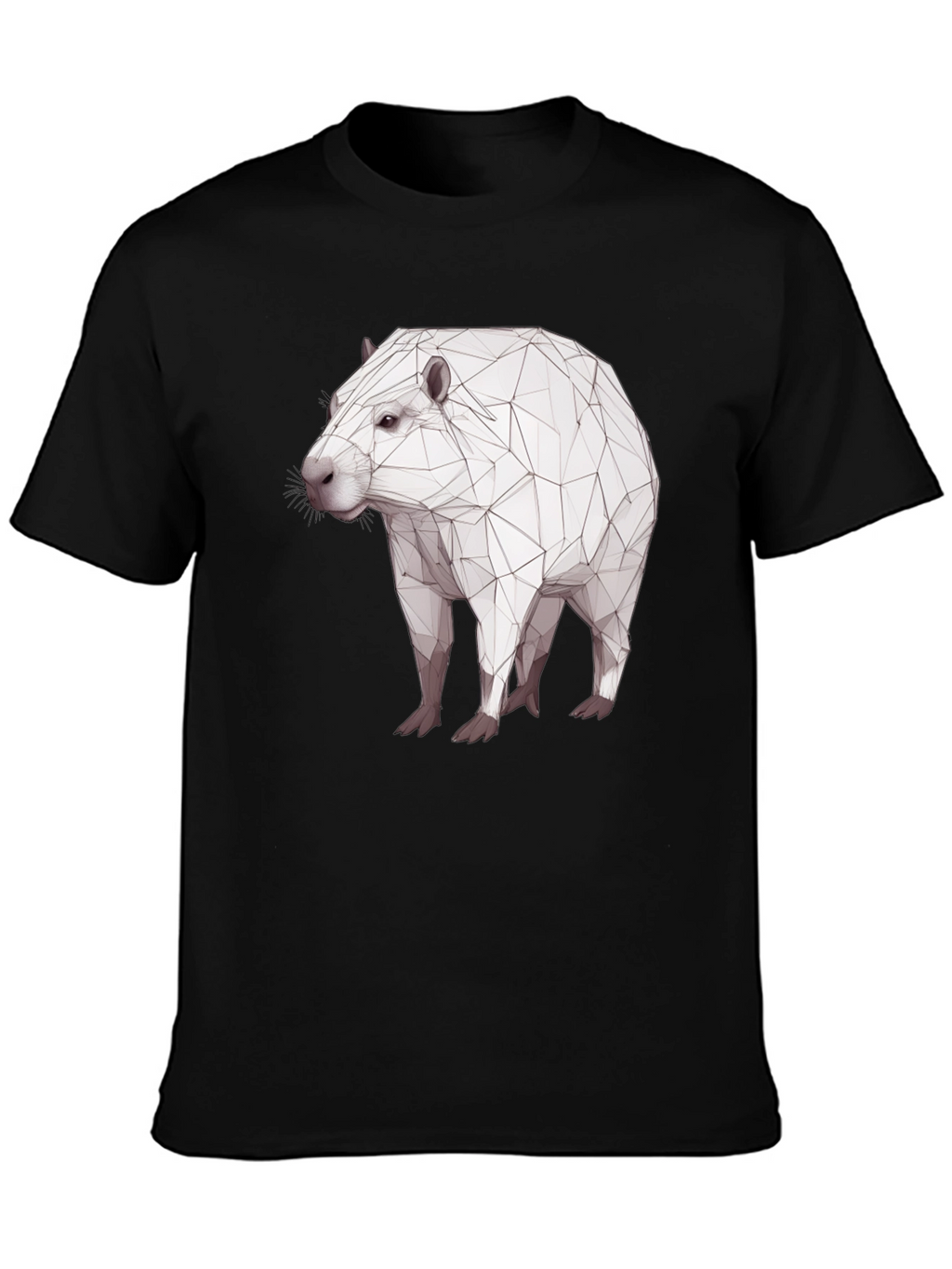 Geometric Capybara Black T-Shirt
