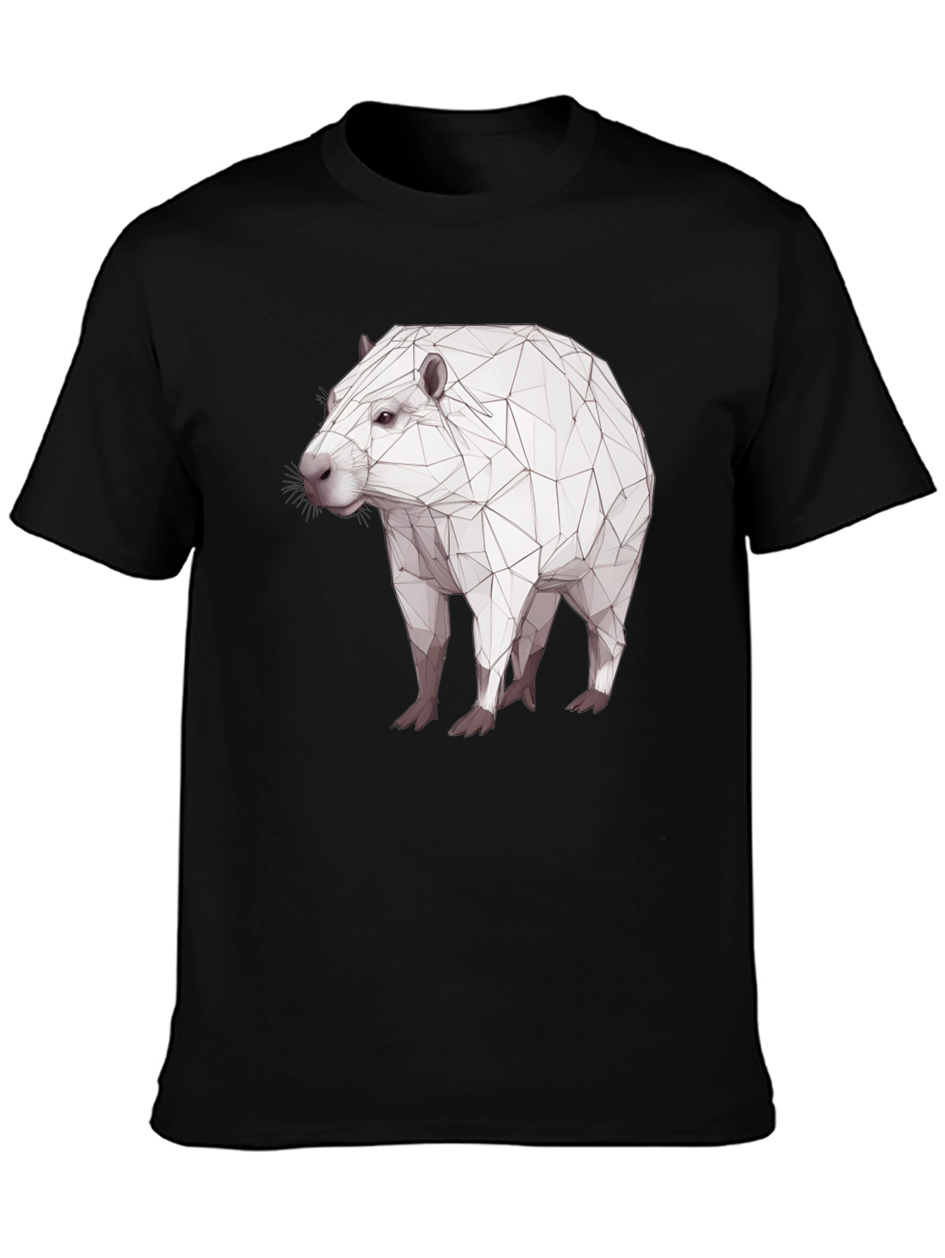 Geometric Capybara Black T-Shirt