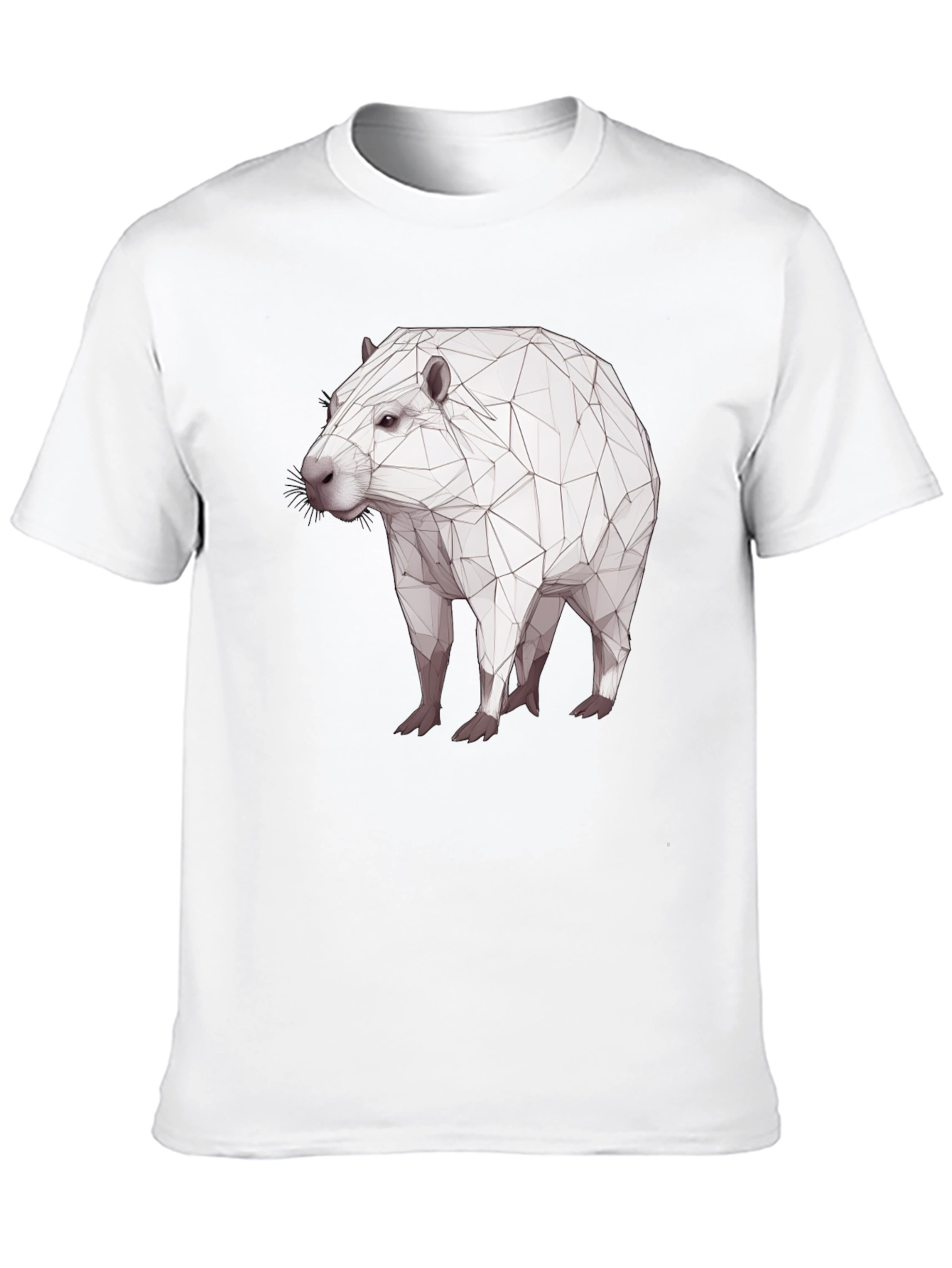 Geometric Capybara Black T-Shirt