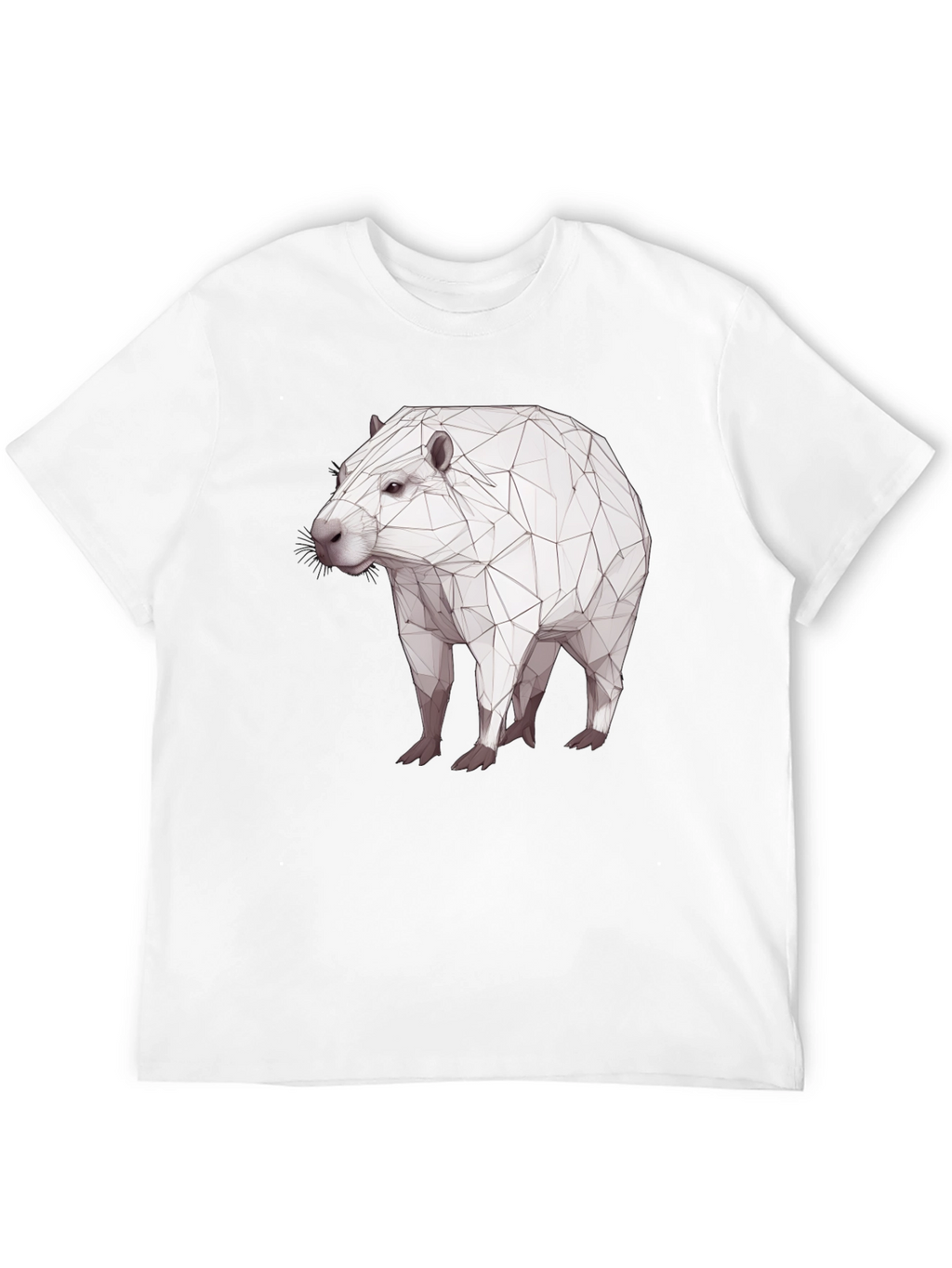 Geometric Capybara Black T-Shirt