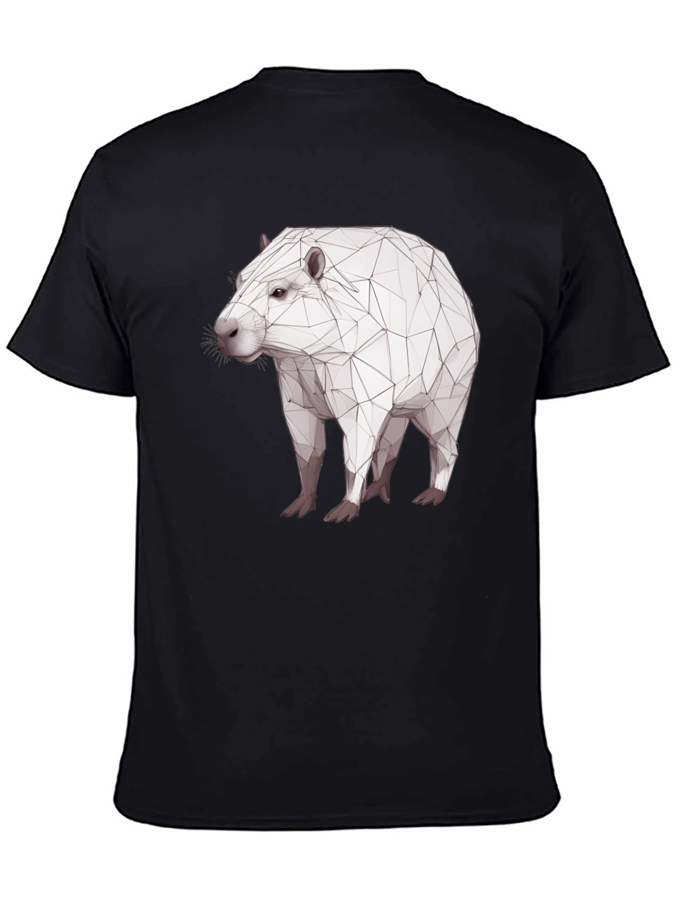 Geometric Capybara Black T-Shirt
