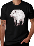 Geometric Capybara Black T-Shirt