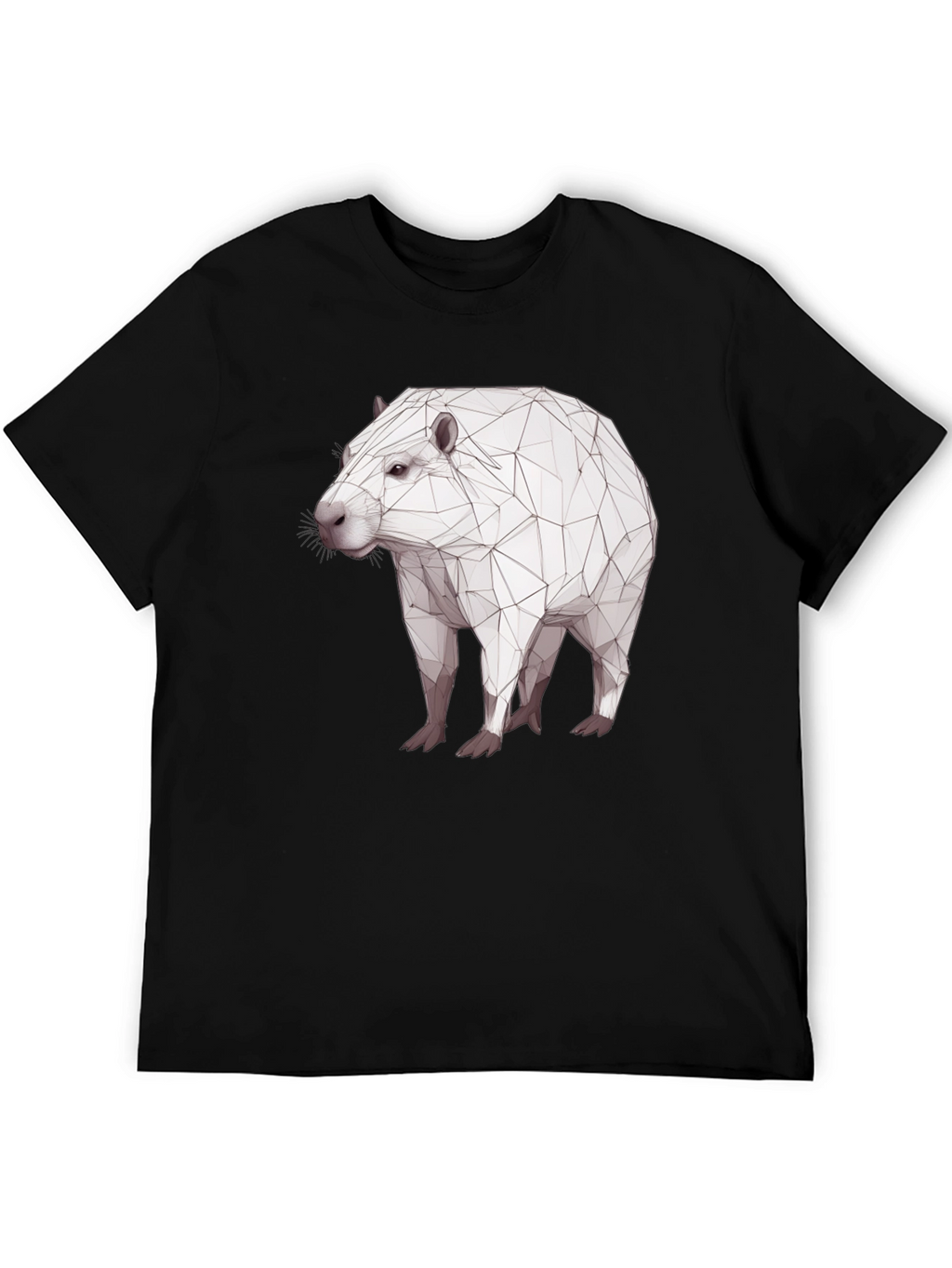 Geometric Capybara Black T-Shirt