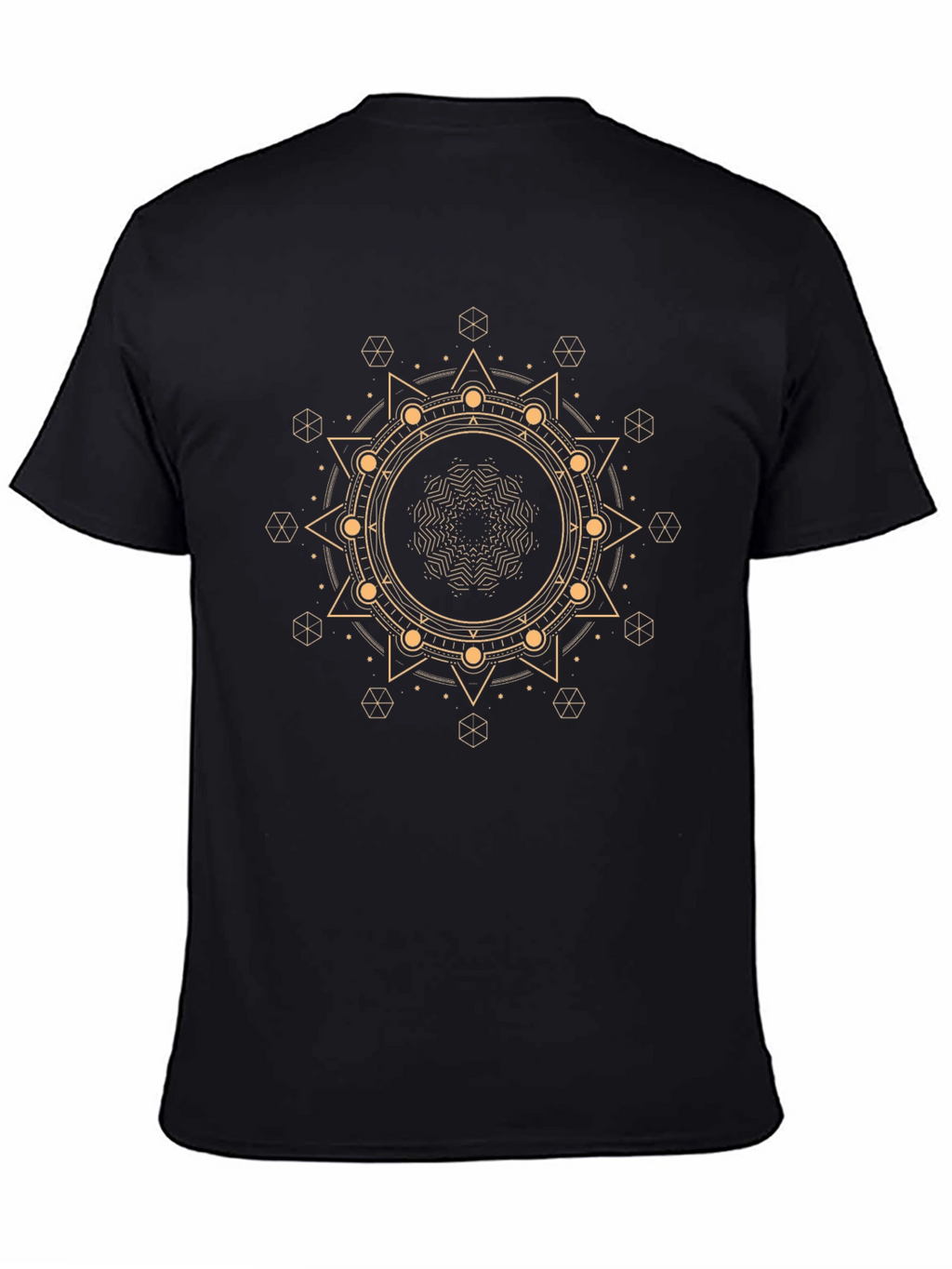 Geometric Mandala Graphic Black T-Shirt