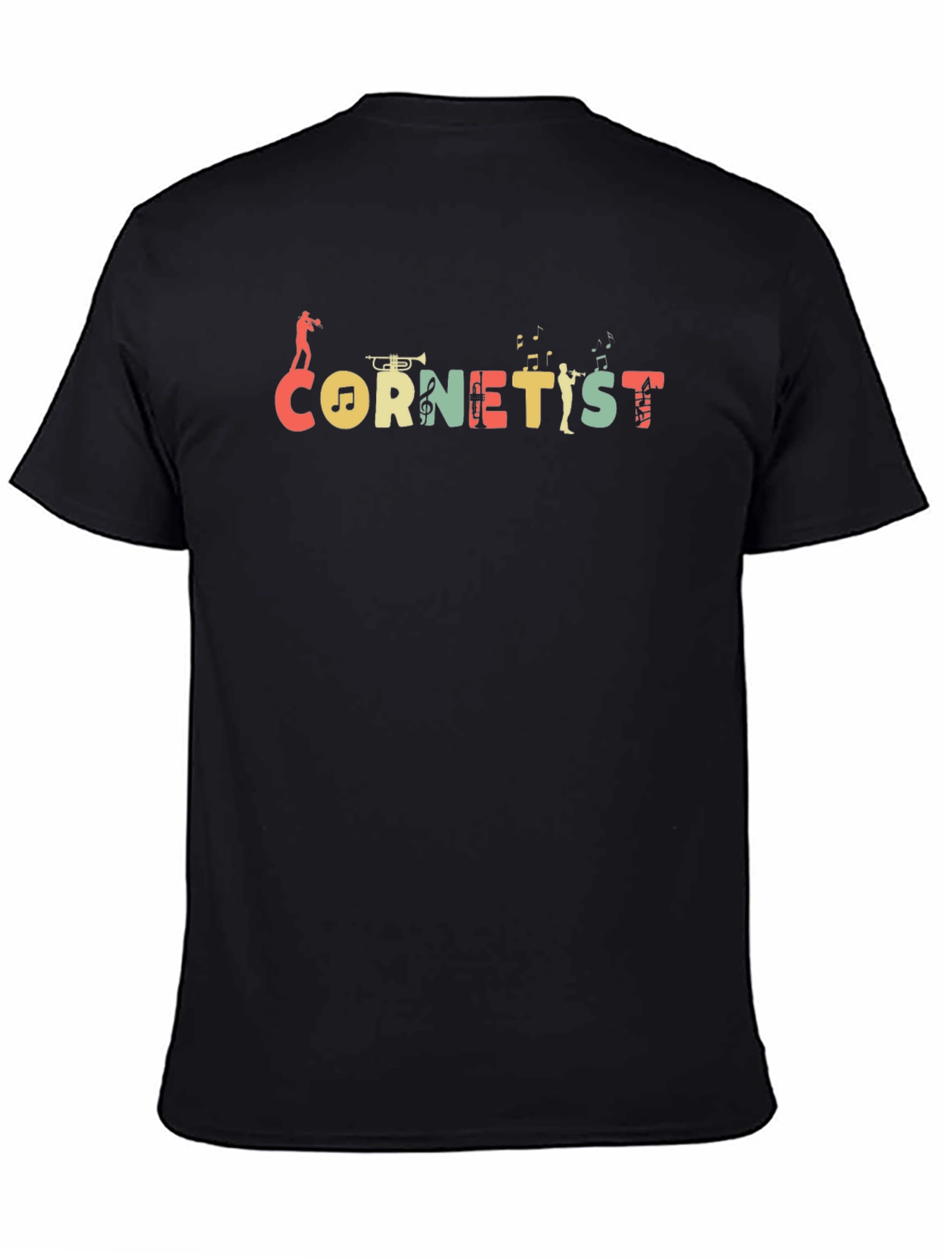 Cornetist Black Cotton Graphic T-Shirt