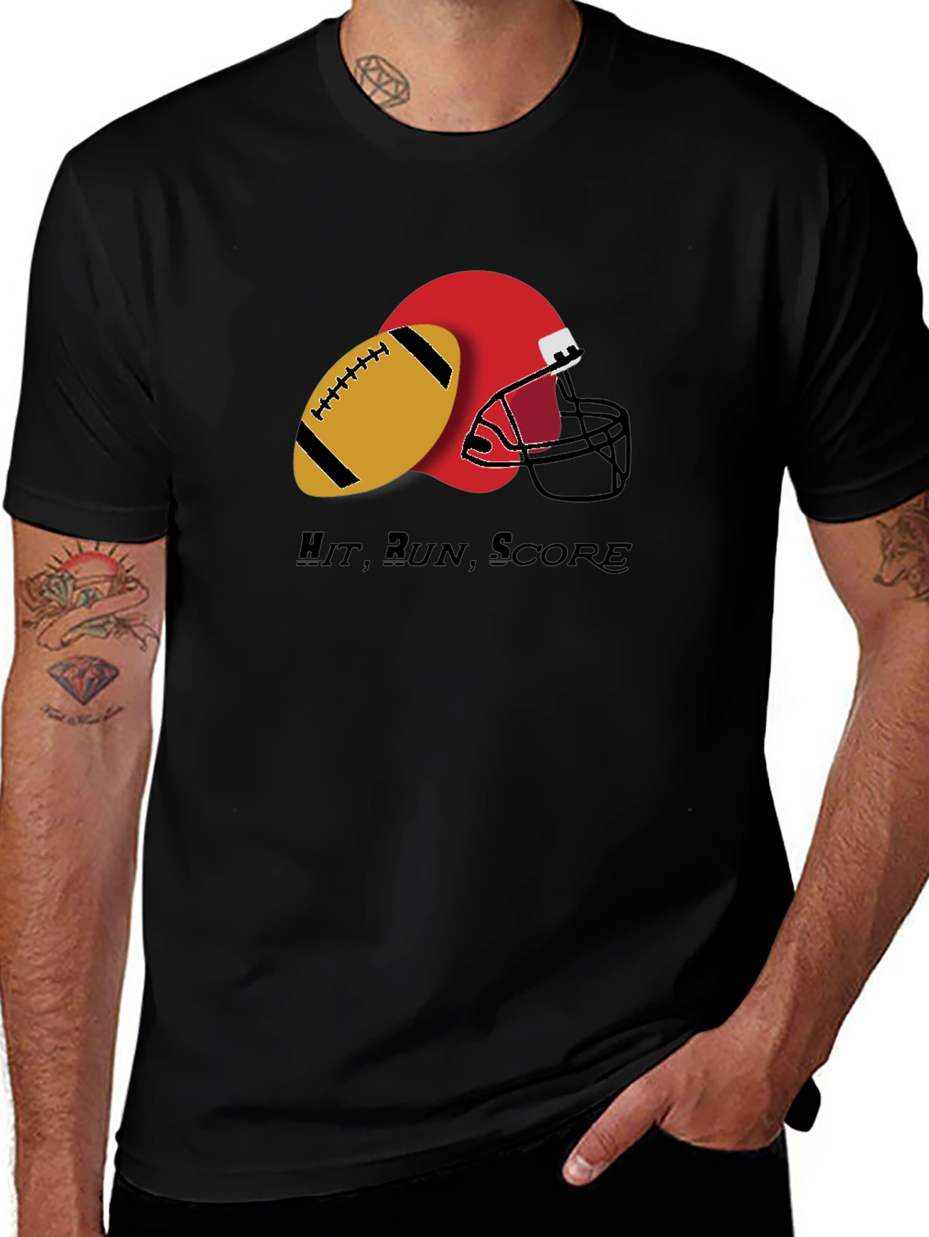 Hit Run Score T-Shirt - Football Graphic Tee