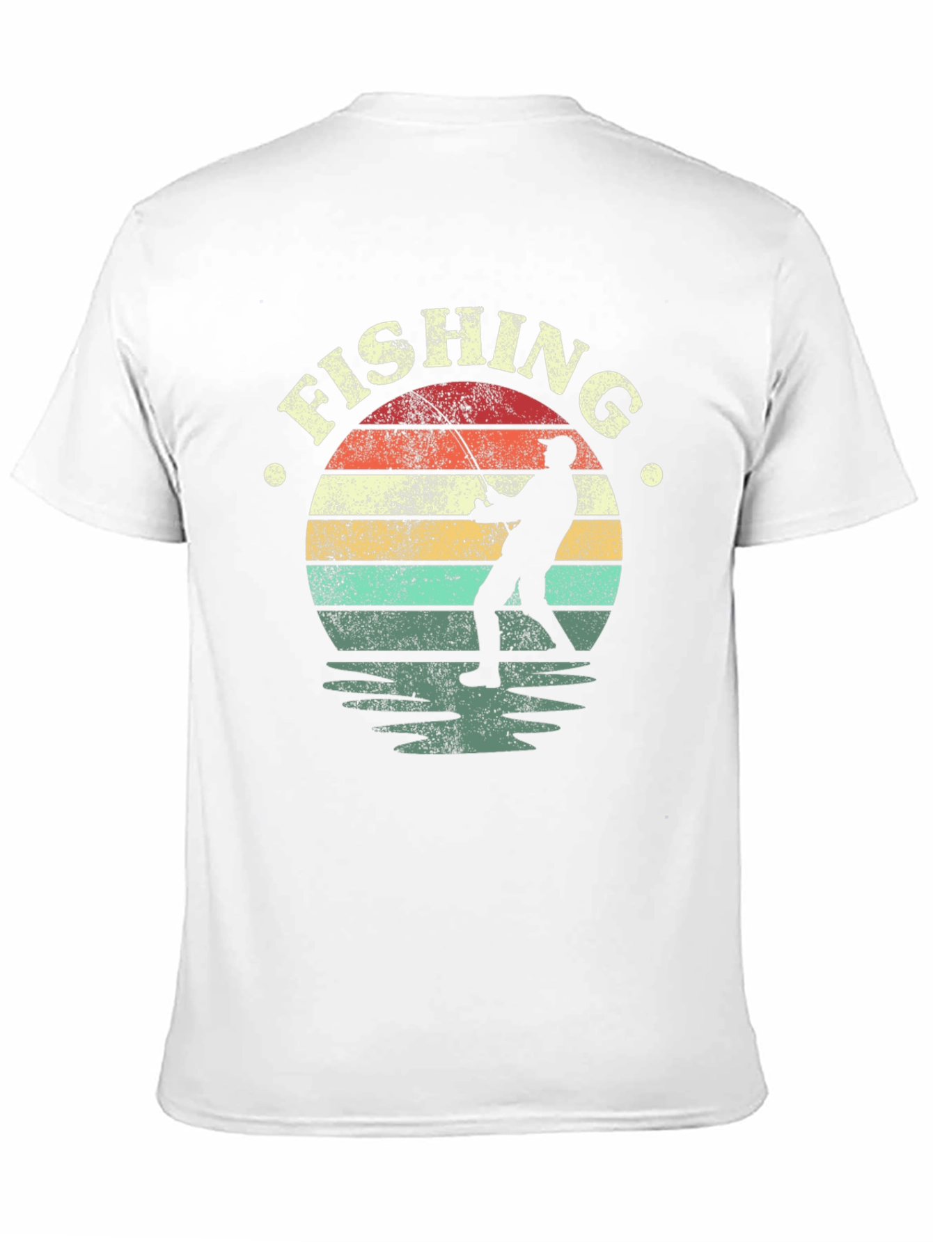 Fishing Sunset Graphic T-Shirt - Black