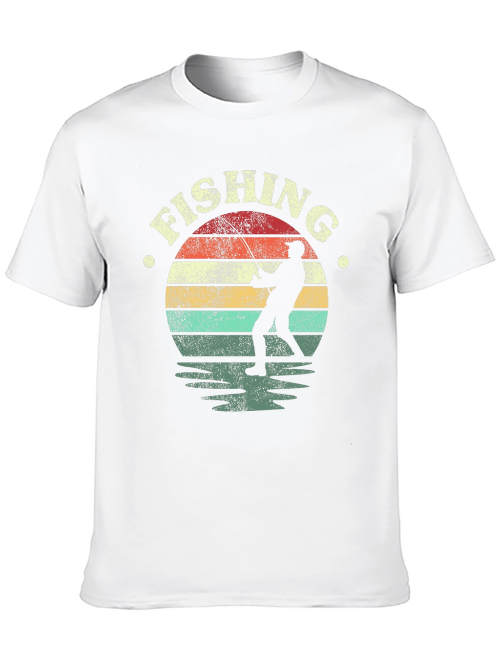 Fishing Sunset Graphic T-Shirt - Black