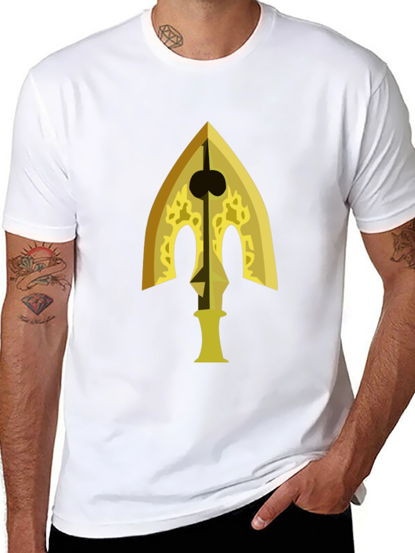 Gold Arrow Graphic Black T-Shirt