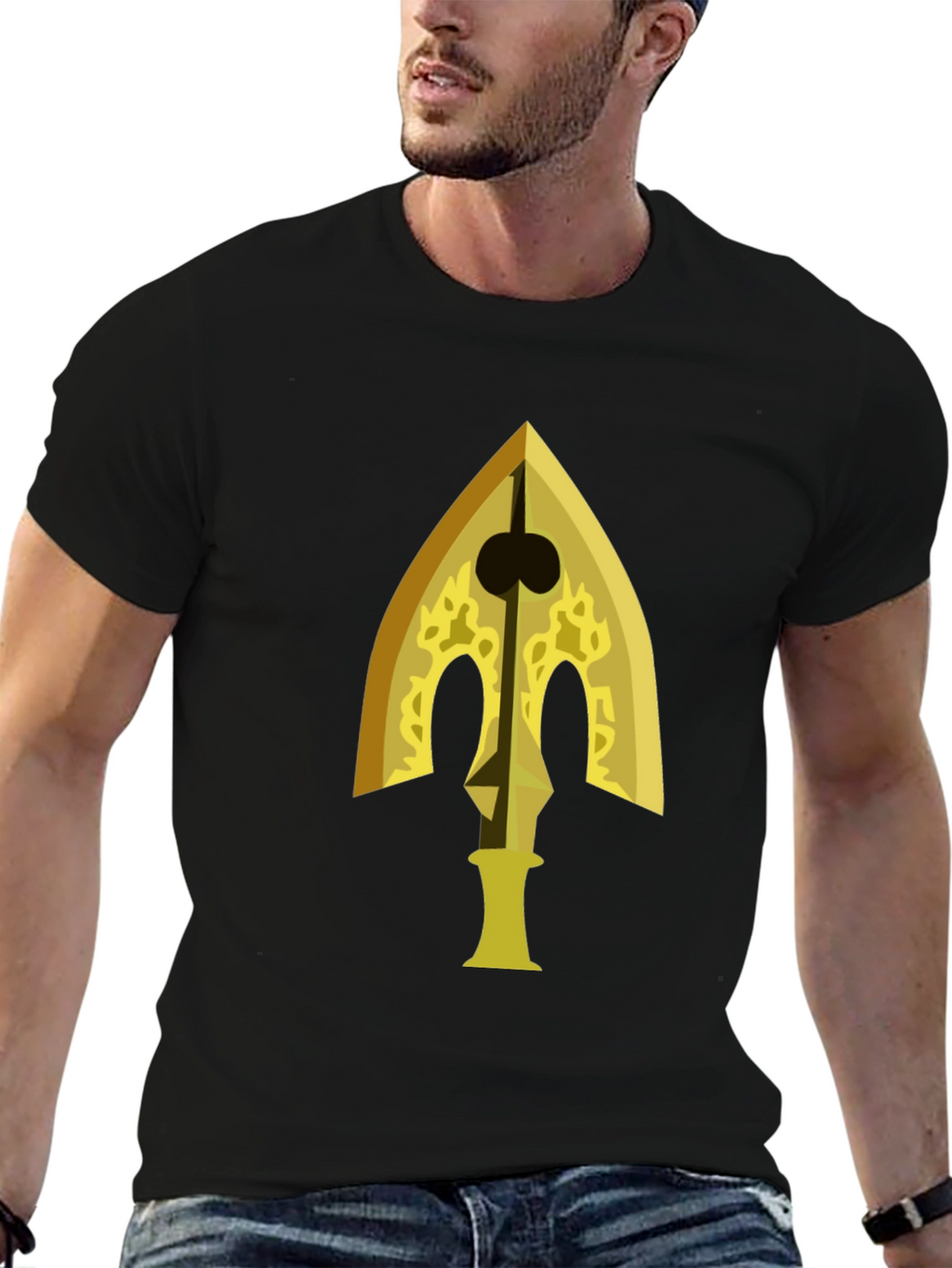 Gold Arrow Graphic Black T-Shirt