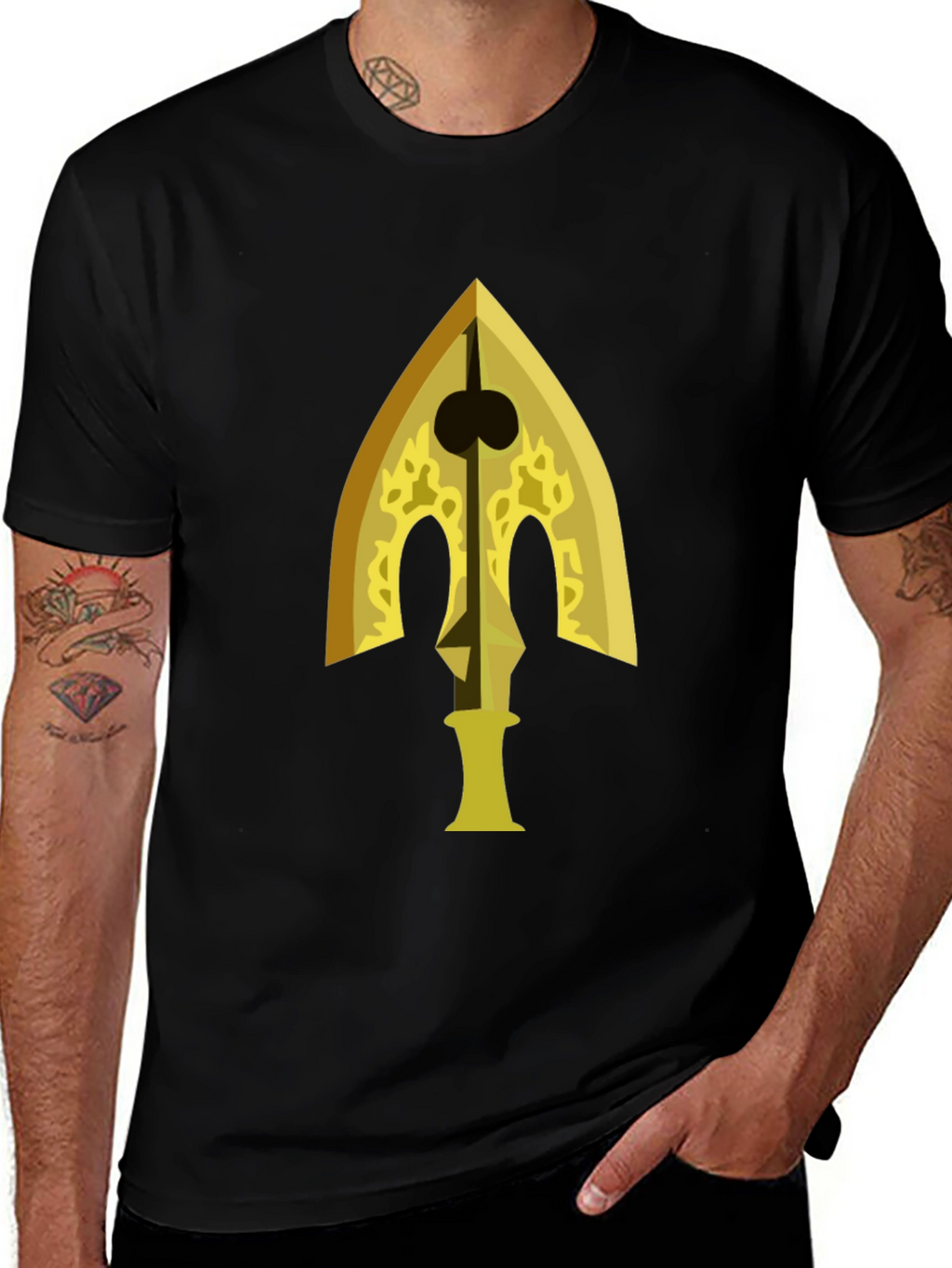 Gold Arrow Graphic Black T-Shirt