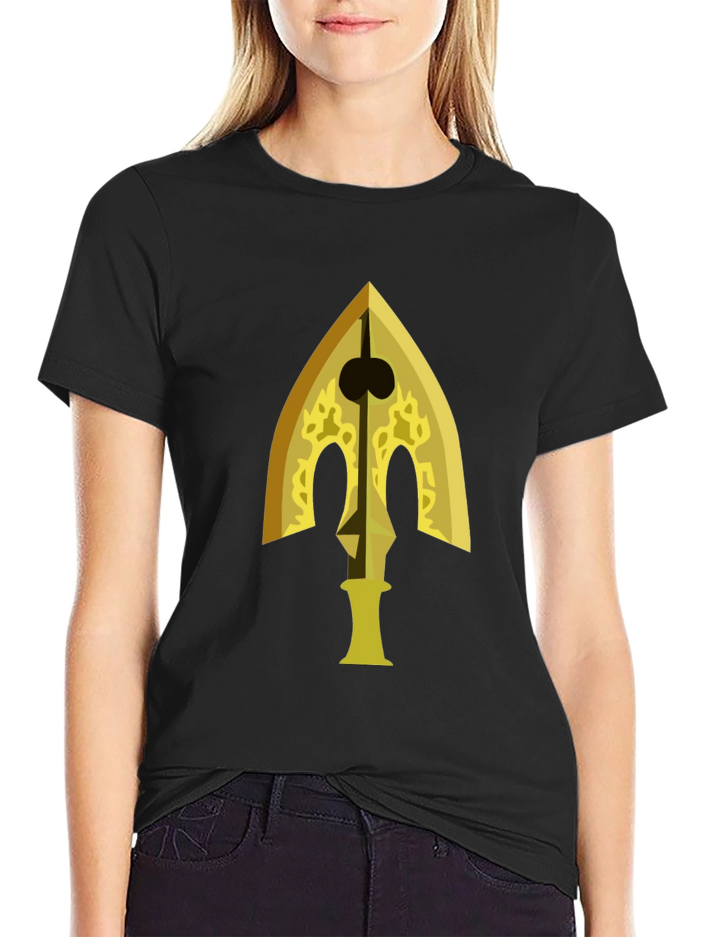Gold Arrow Graphic Black T-Shirt