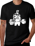 Gym Bodybuilder T-Shirt Black Cotton Fitness Tee
