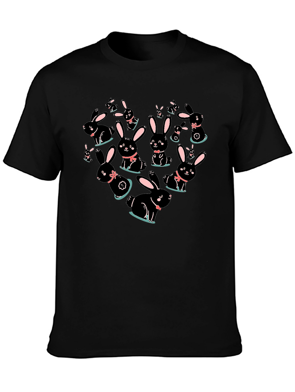 Cute Bunny Heart Graphic T-Shirt
