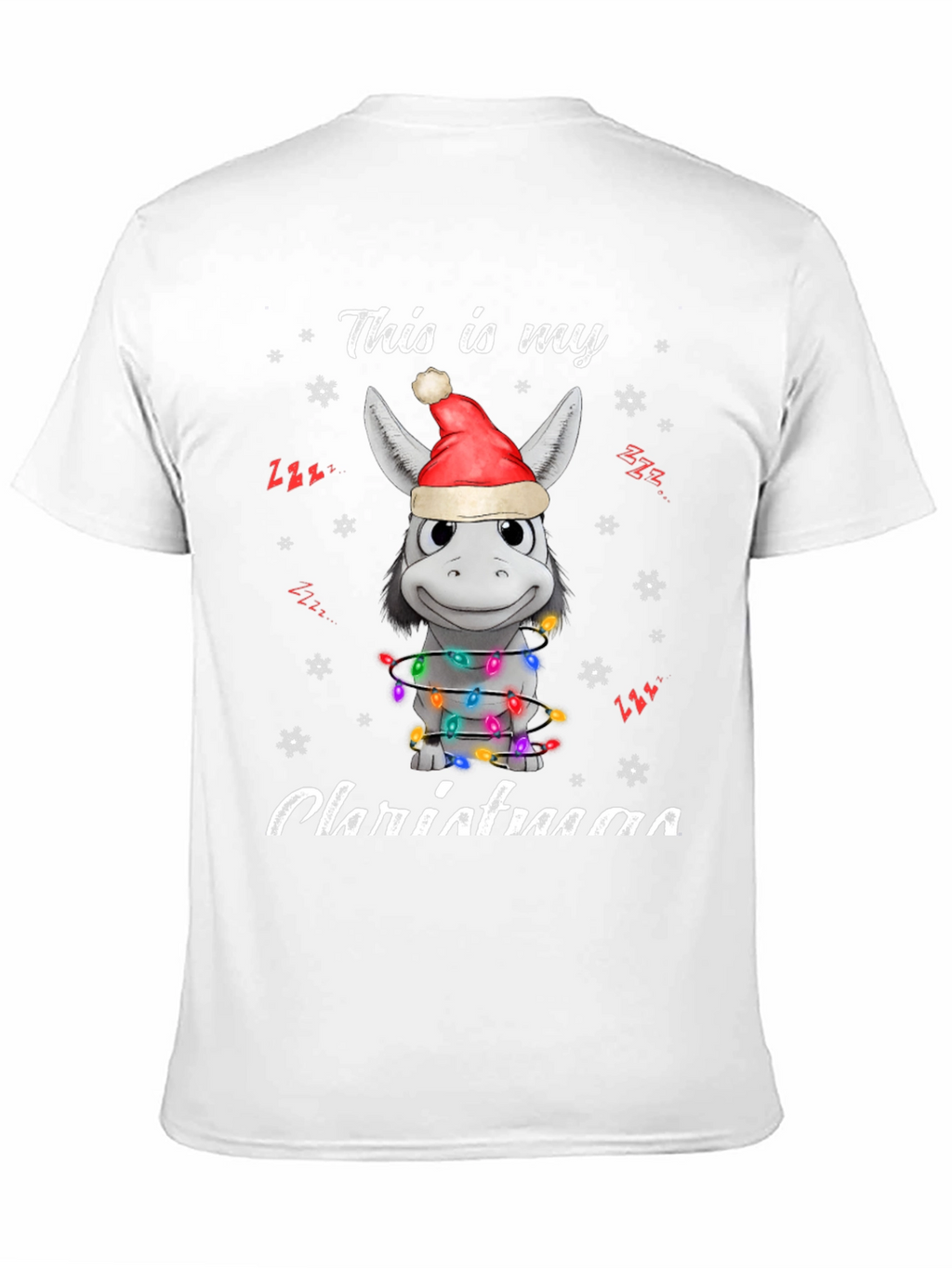 Funny Donkey Christmas Lights T-Shirt