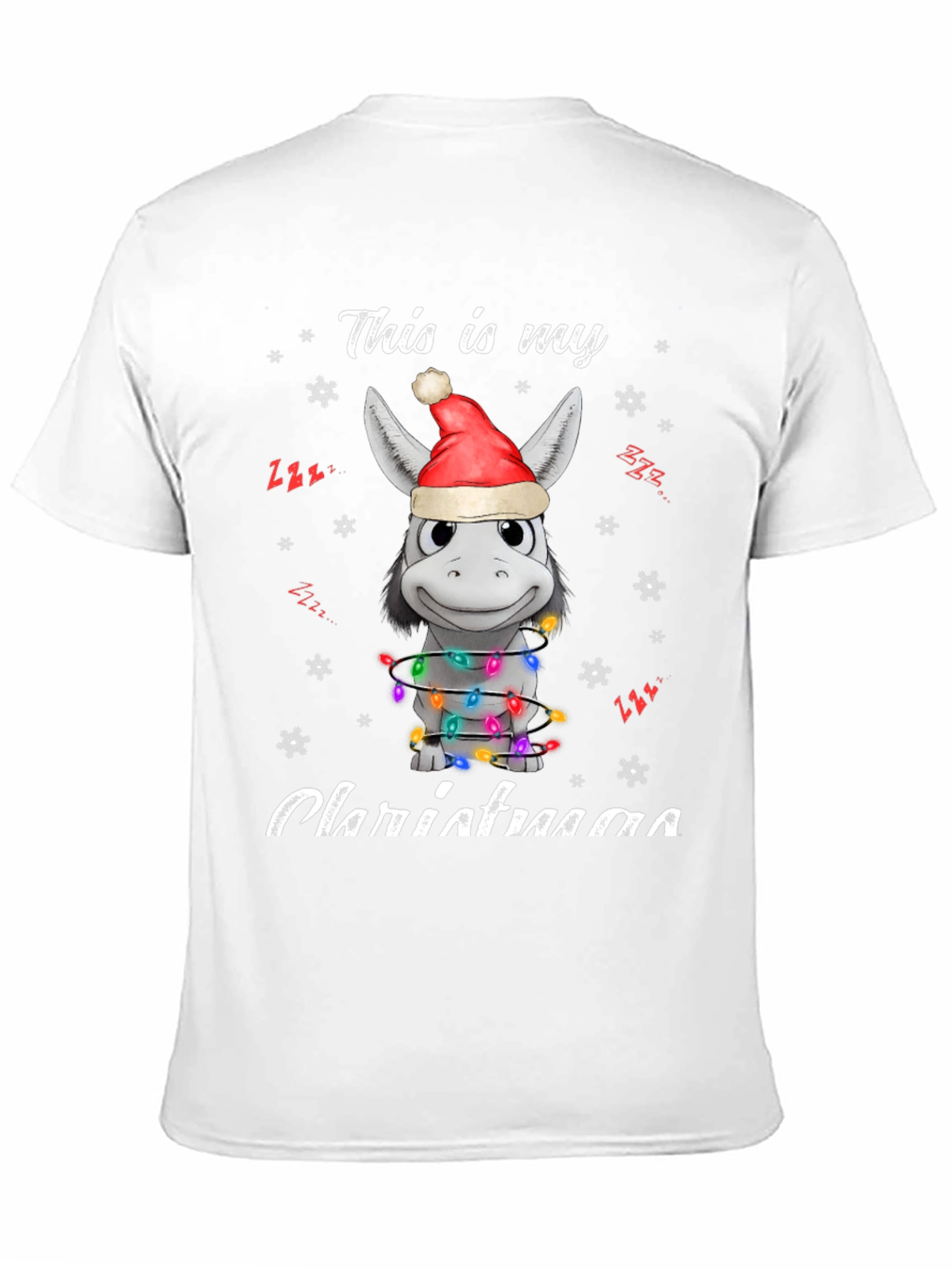 Funny Donkey Christmas Lights T-Shirt