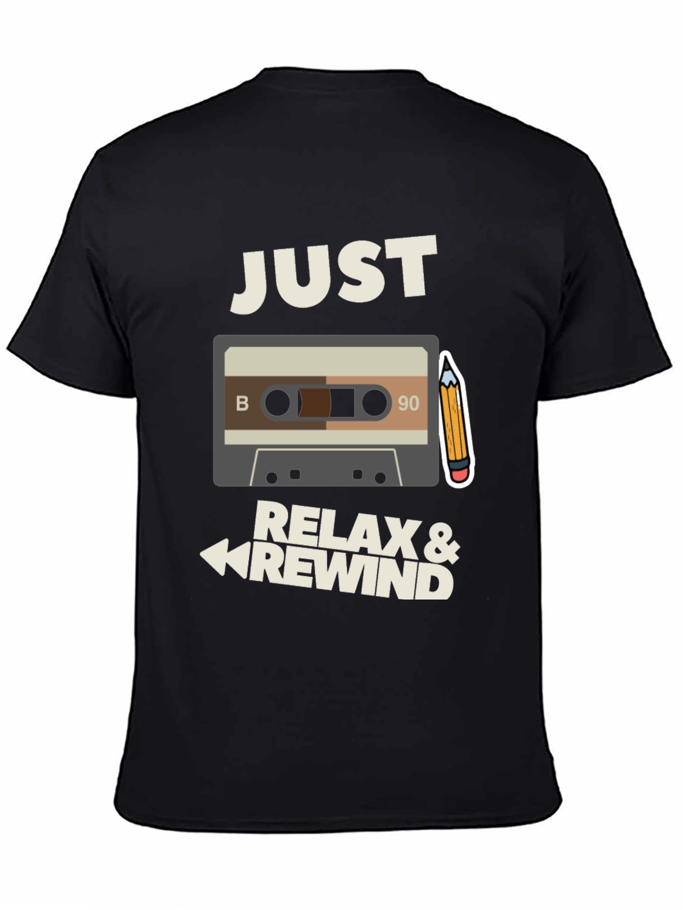 Just Relax & Rewind Graphic Tee - Retro Cassette T-Shirt