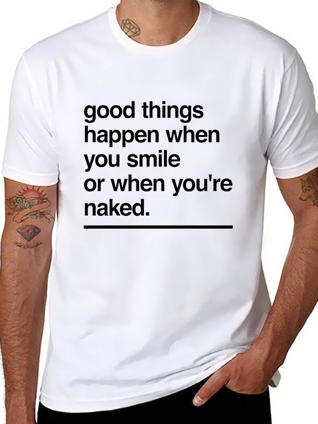 Humorous Slogan Tee: Good Things Happen