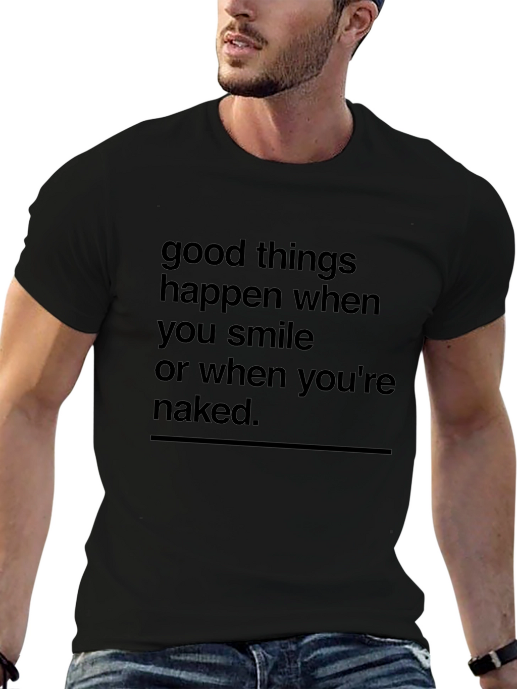 Humorous Slogan Tee: Good Things Happen