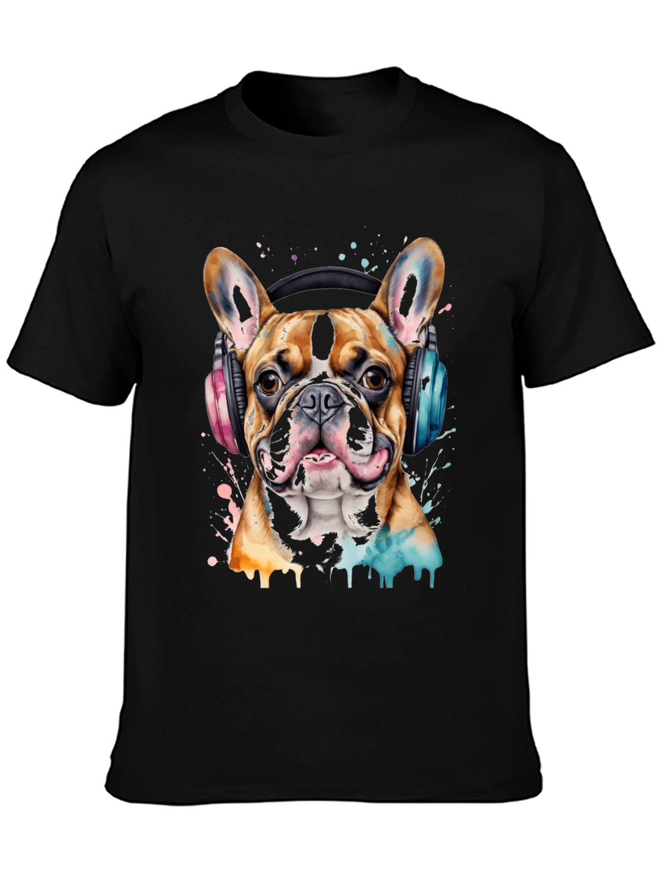 Dog with Headphones Graphic T-Shirt