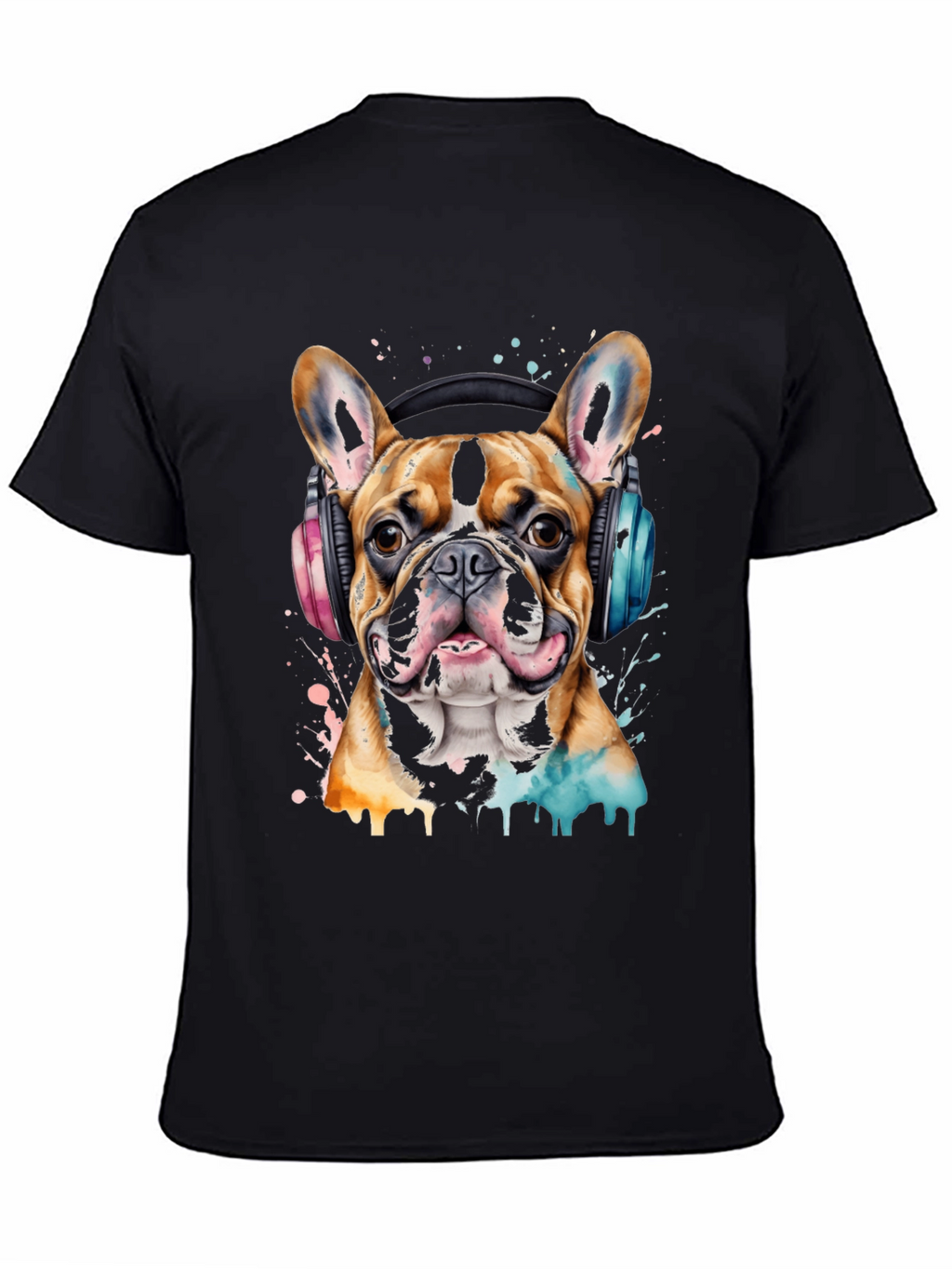 Dog with Headphones Graphic T-Shirt