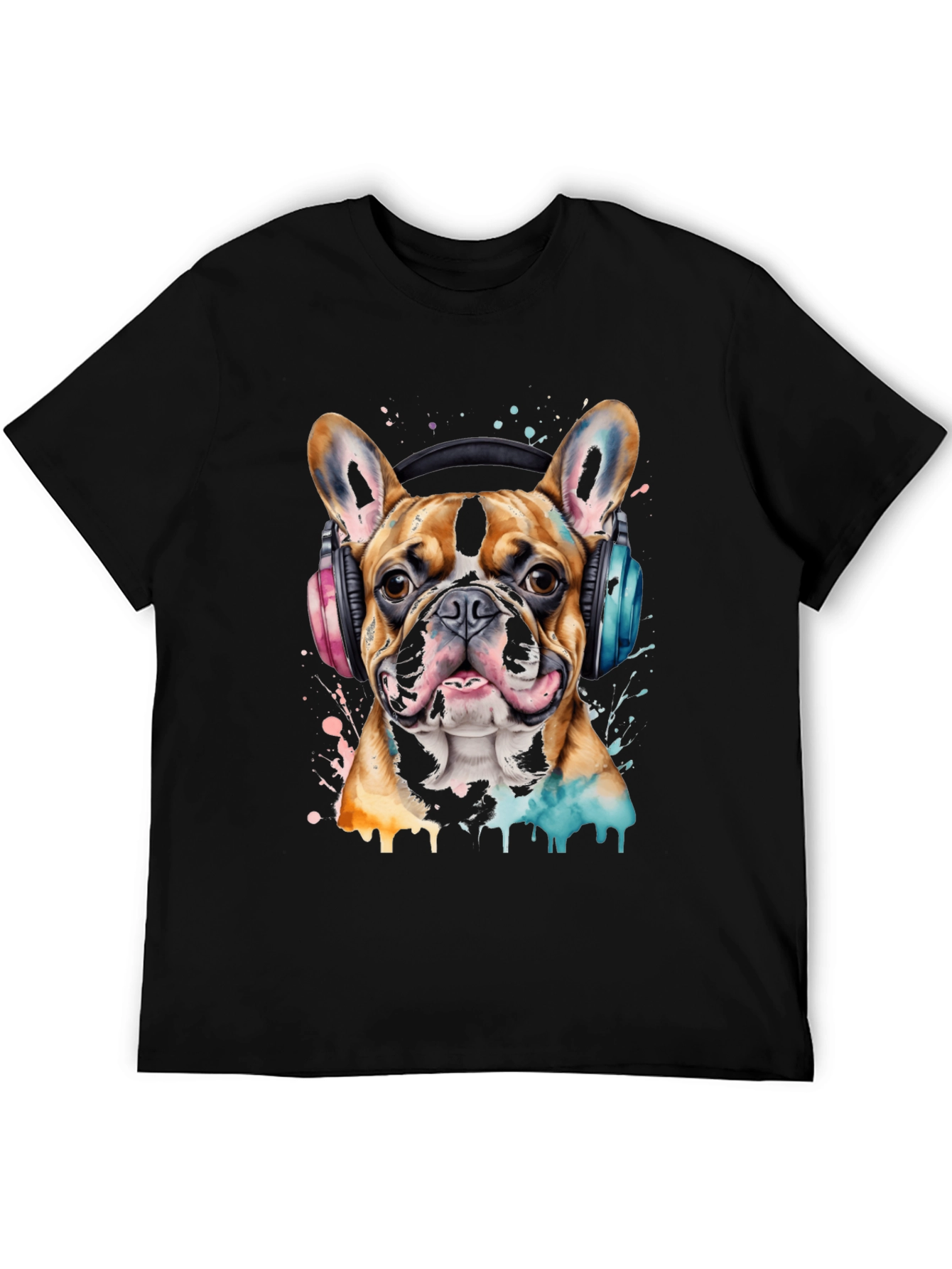 Dog with Headphones Graphic T-Shirt