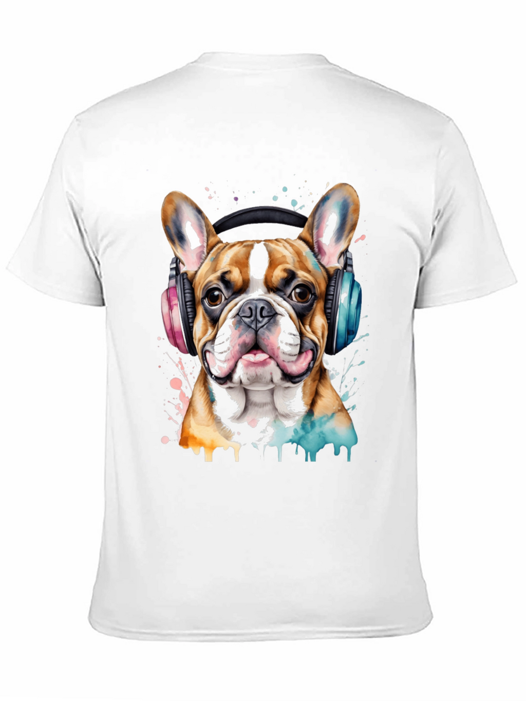 Dog with Headphones Graphic T-Shirt