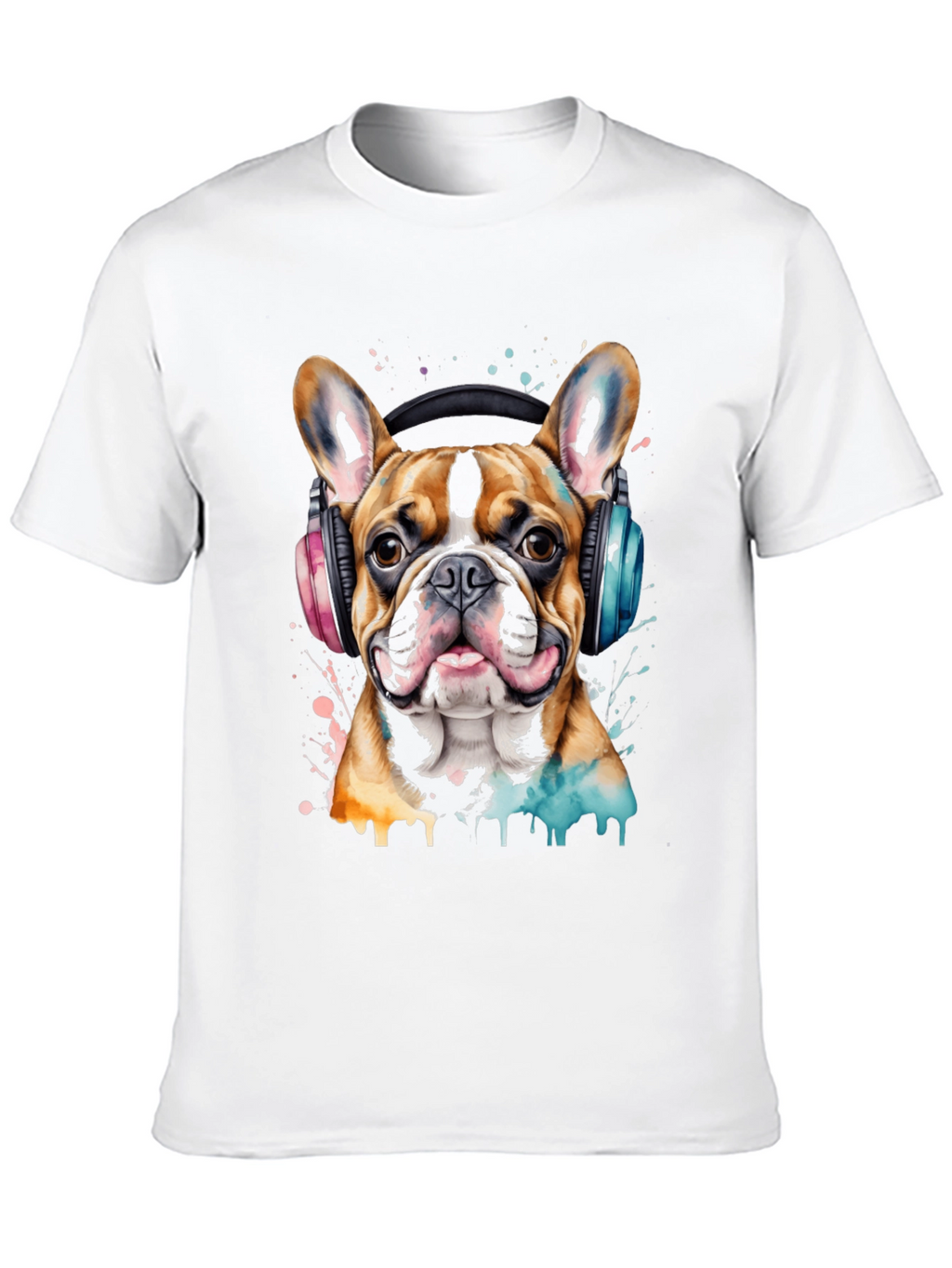 Dog with Headphones Graphic T-Shirt