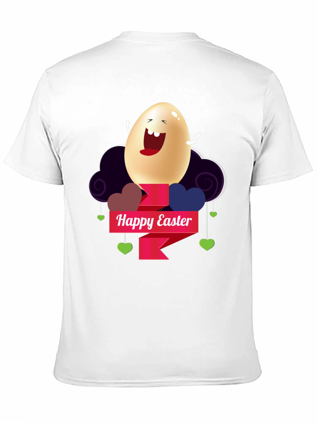 Happy Easter Egg Graphic Black T-Shirt