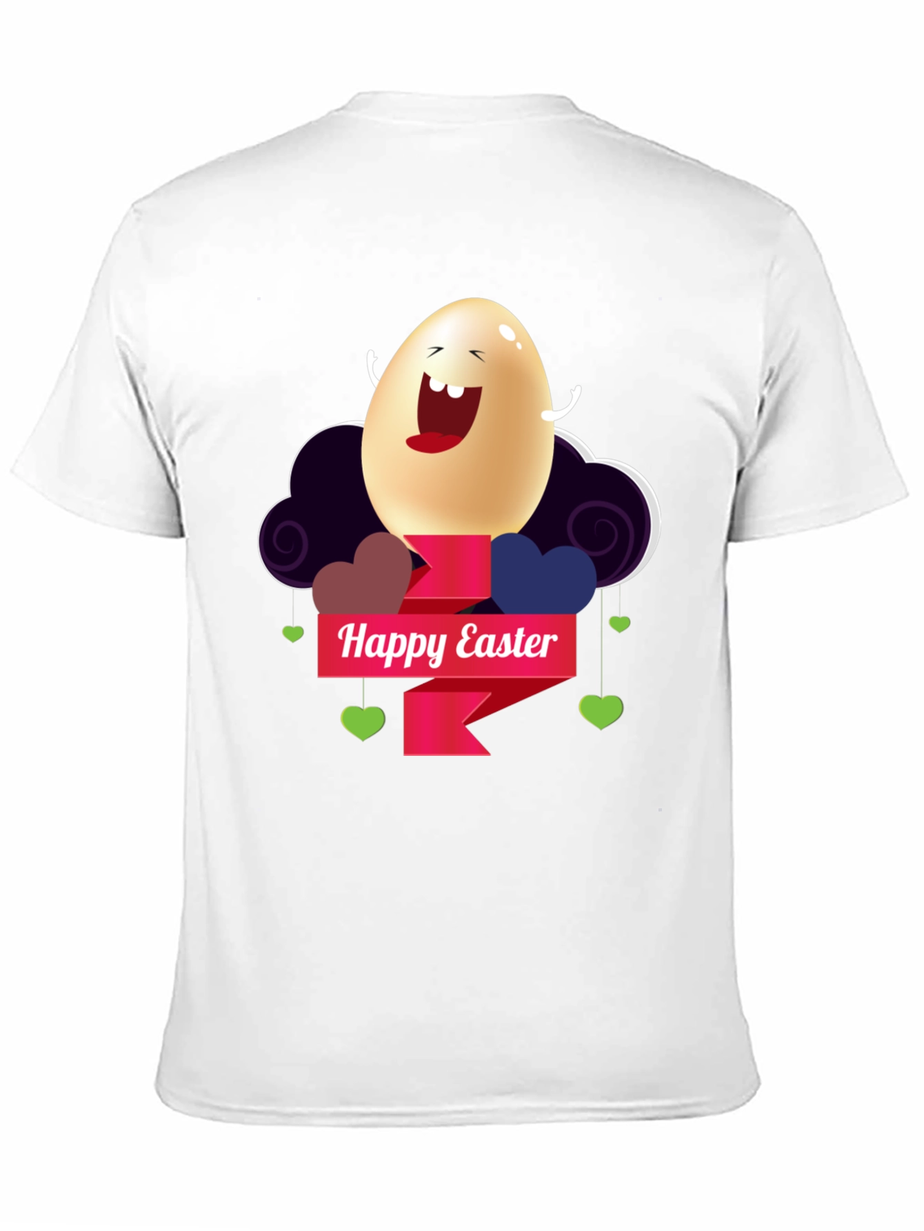 Happy Easter Egg Graphic Black T-Shirt