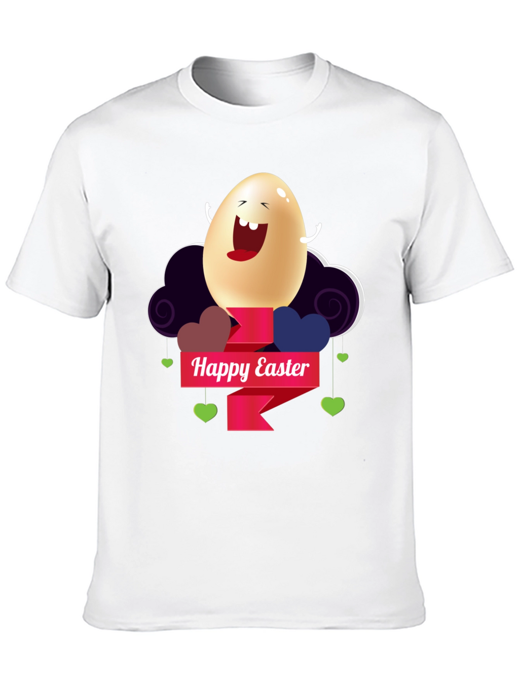 Happy Easter Egg Graphic Black T-Shirt