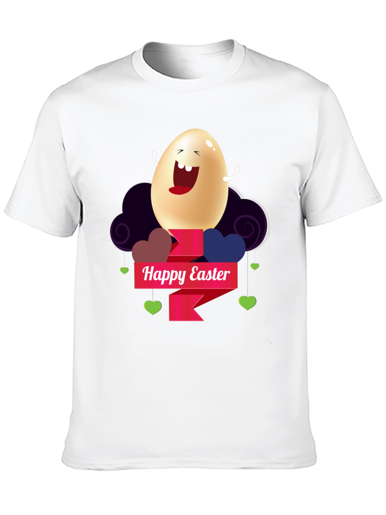 Happy Easter Egg Graphic Black T-Shirt