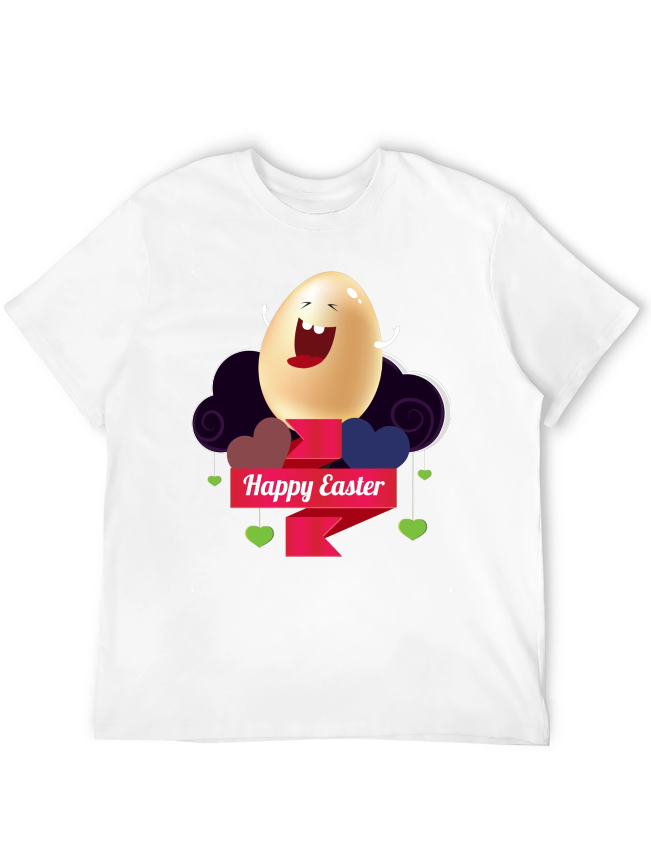 Happy Easter Egg Graphic Black T-Shirt